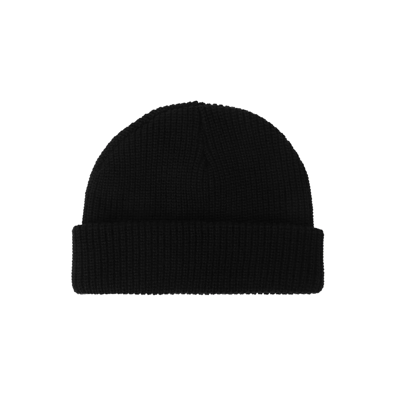 Transition Beanie Bonnet en tricot, noir, bord rabattu, maille côtelée