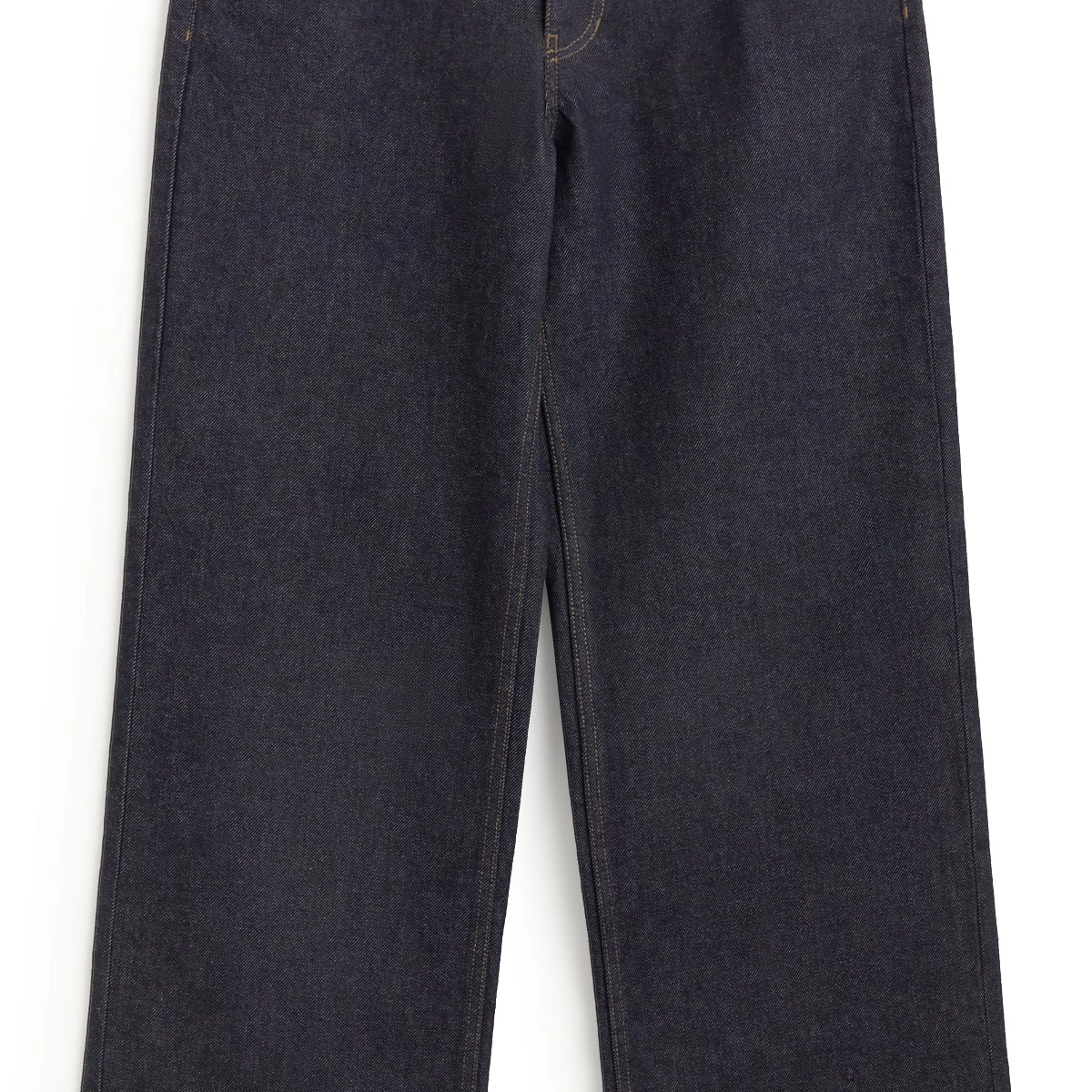 Jeans, Denim, Dunkelblau, Gerade Bein, Voll Länge