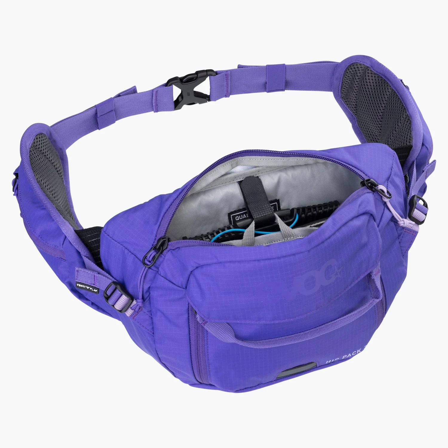 Hüfttasche, Violett, Verstellbarer Gurt, Reißverschlussfach, Netzpolsterung