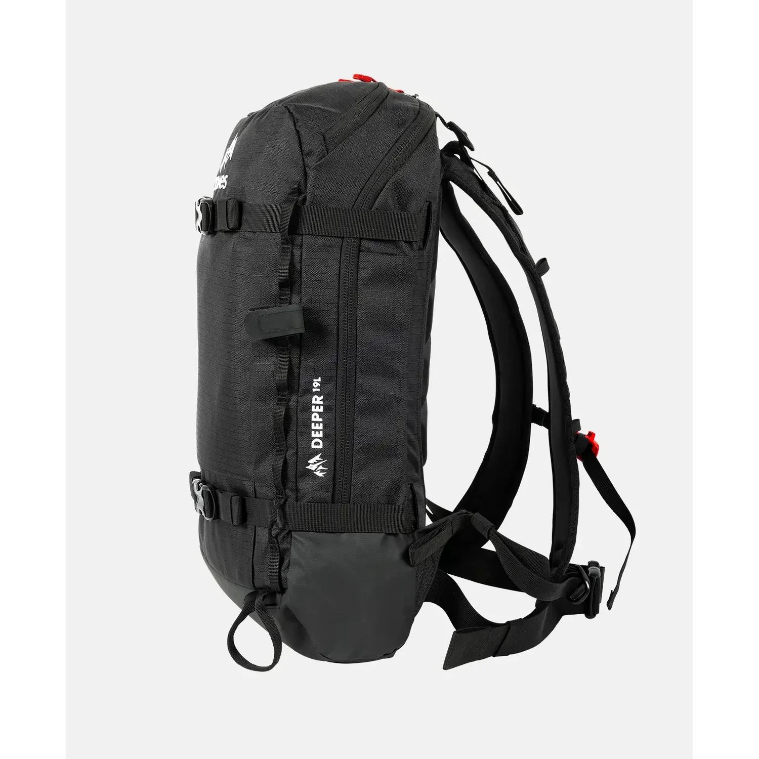 Rucksack, Schwarz, Hüftgurt, Brustgurt, Kompressionsriemen