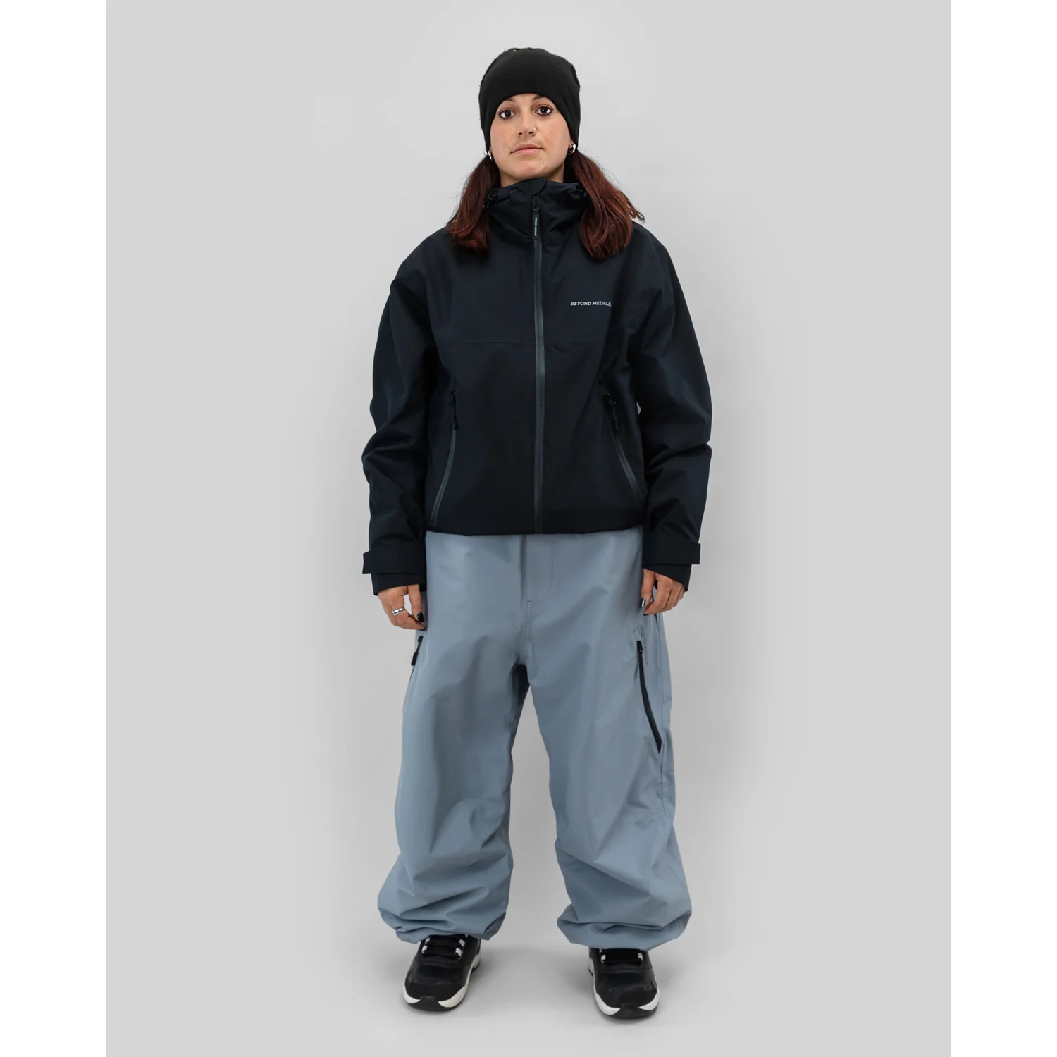 Park Jacket Skijacke, schwarz, hoher Kragen, Reißverschlusstaschen, Snowboardhose