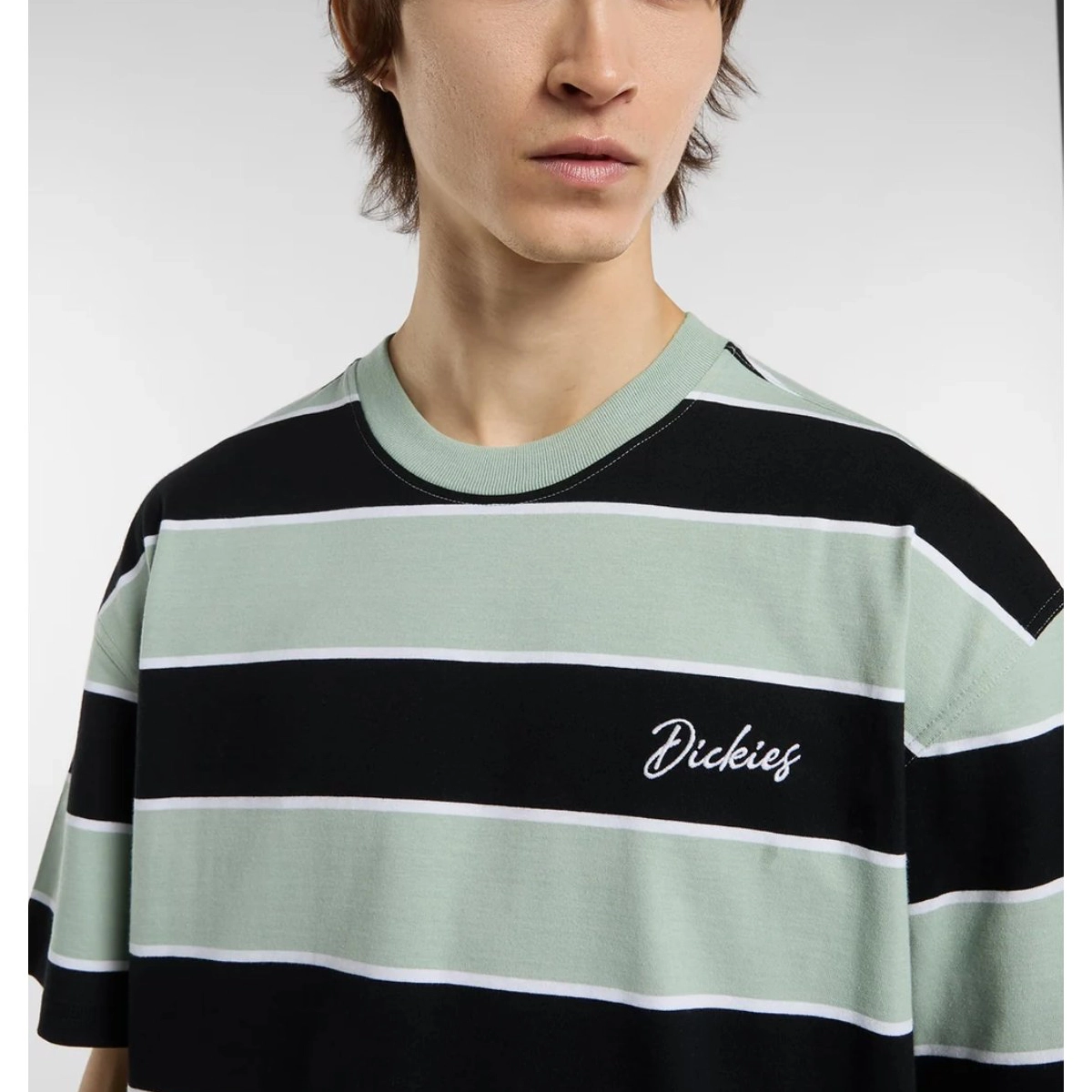 Embroidery Stripe SS Tee T-Shirt, Streifenshirt, Kurzarm, Rundhals, Logo-Stickerei