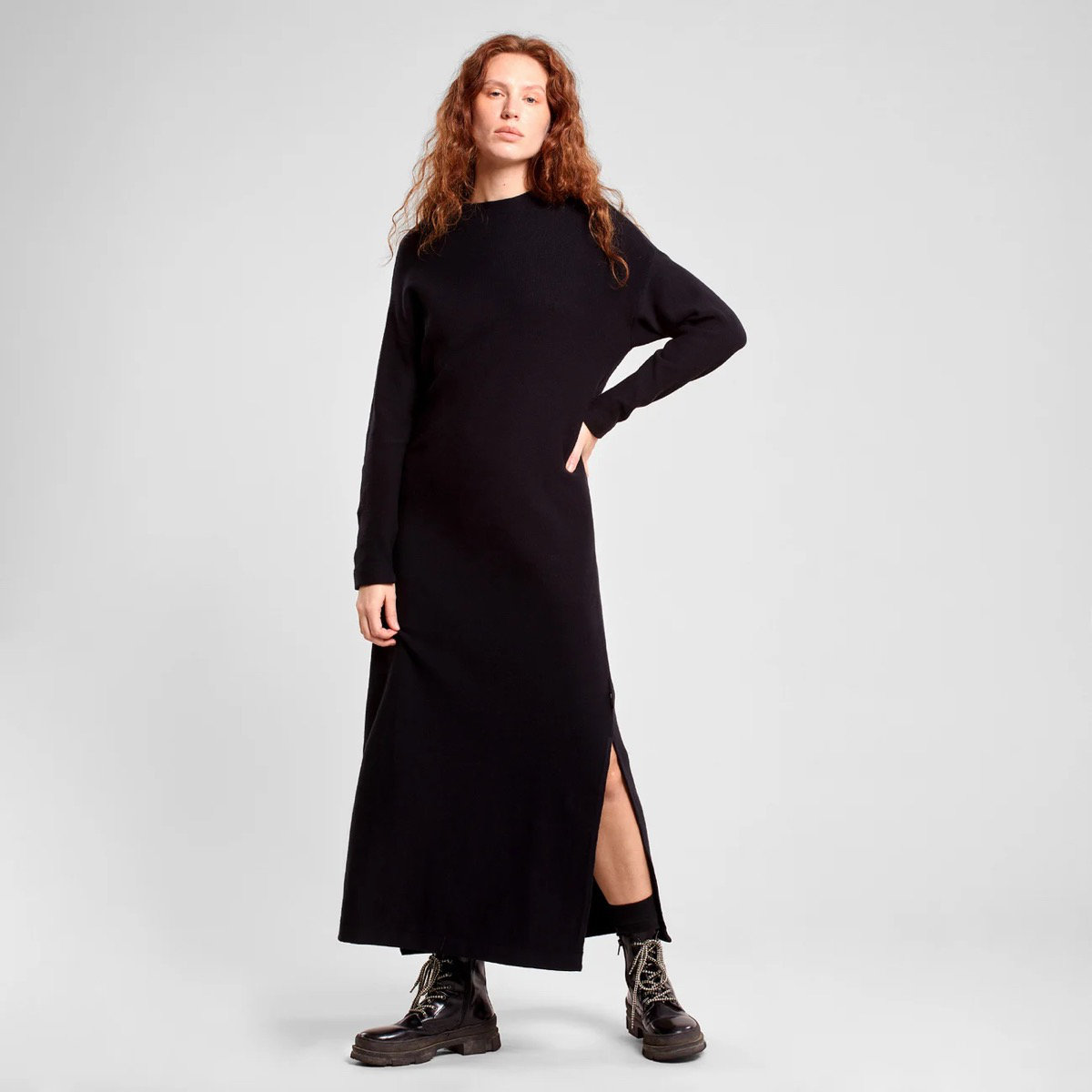 Dress Sveg Langarm, Ärmel, Mantel, Kleid, Schuh