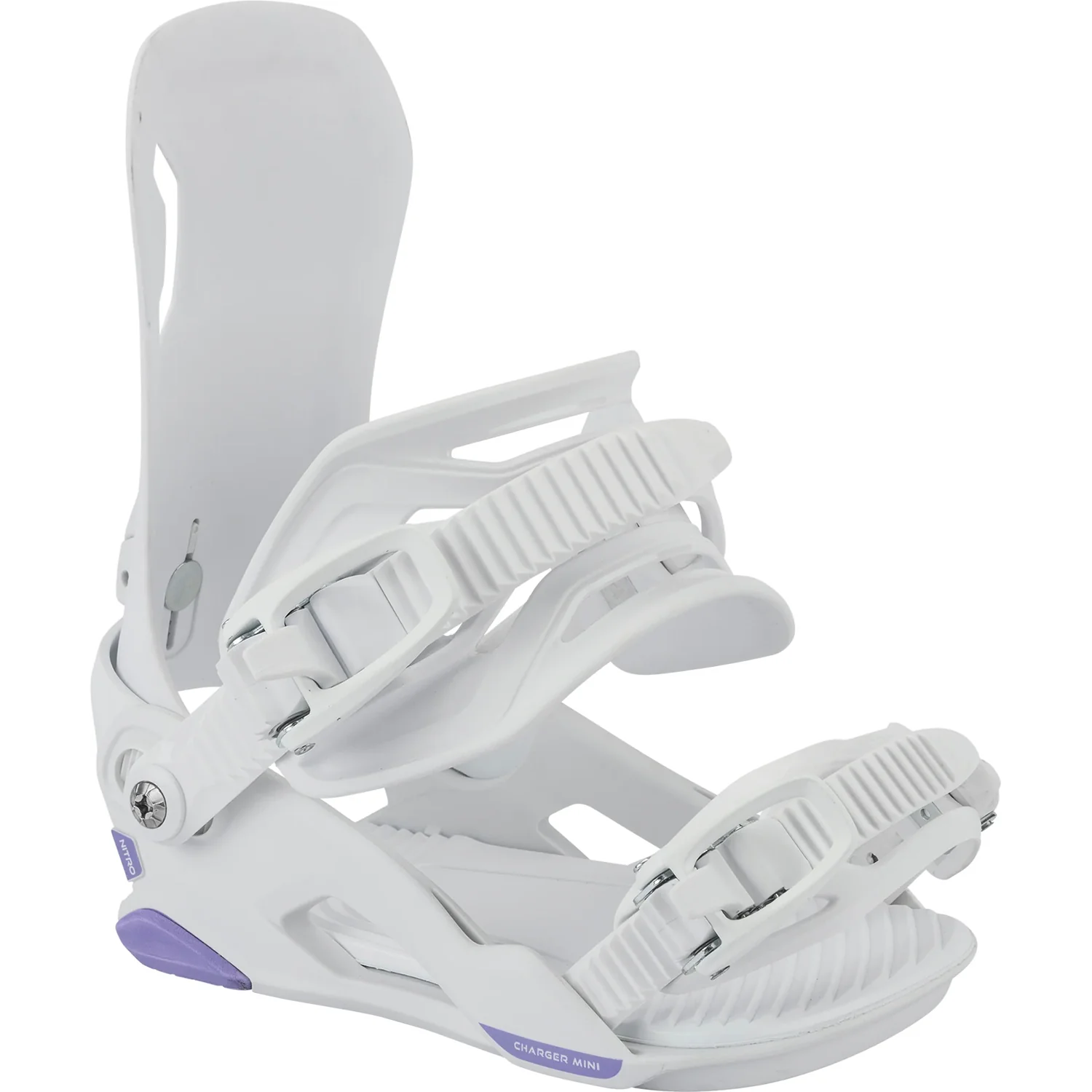 Fixation de snowboard, blanche, en plastique, fermeture à cliquet, mini-fixation