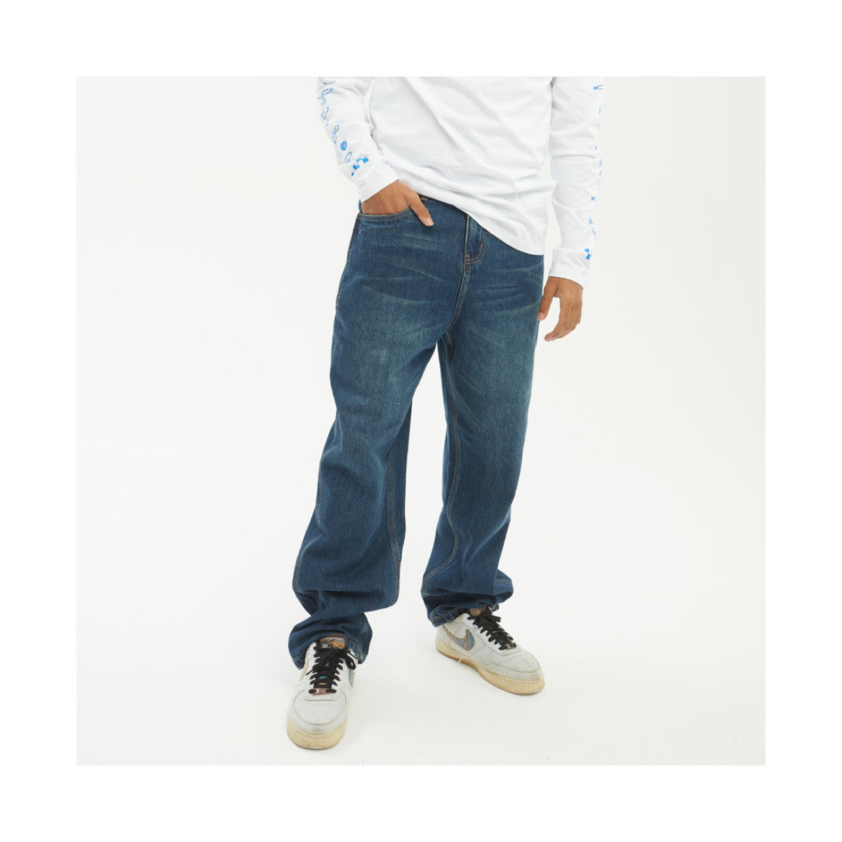 Wisdom denim Pantalons, jeans, chaussures, personne, baskets
