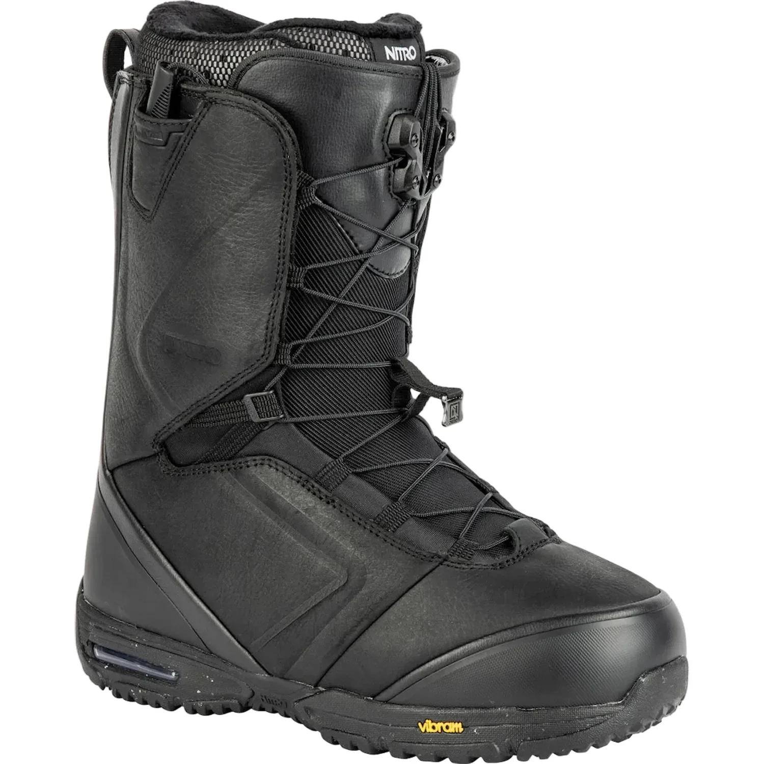 Snowboardstiefel, schwarz, Schnürsystem, BOA-Verschluss, Vibram-Sohle