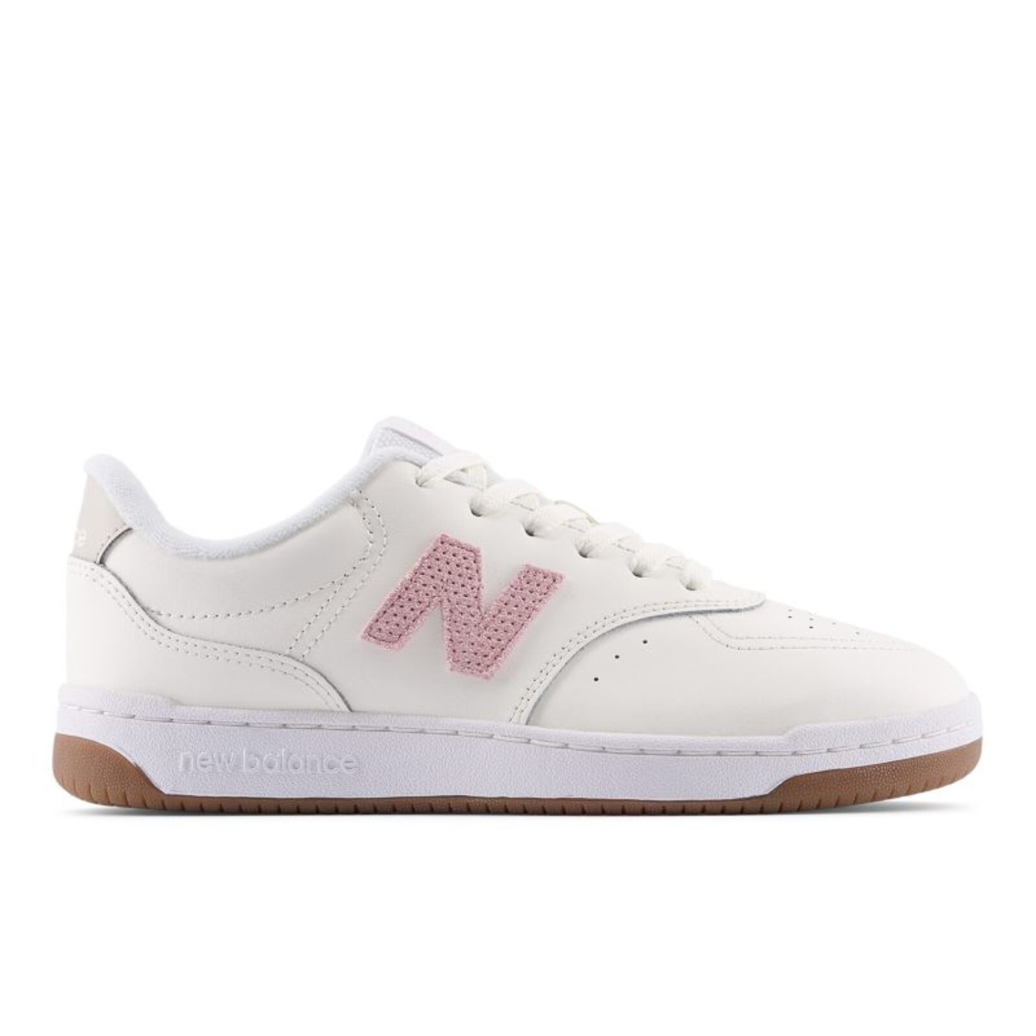 Sneaker, Weiß, Rosa Logo, Low-Top, Gum-Sohle