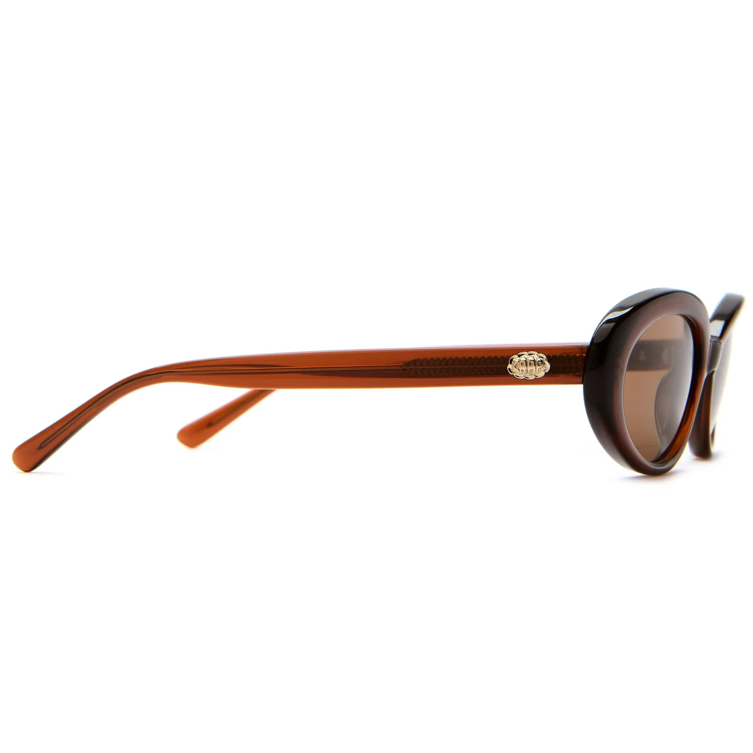 The Sweet Leaf Sonnenbrille, Kunststoffgestell, braun, ovale Gläser, getönte Gläser