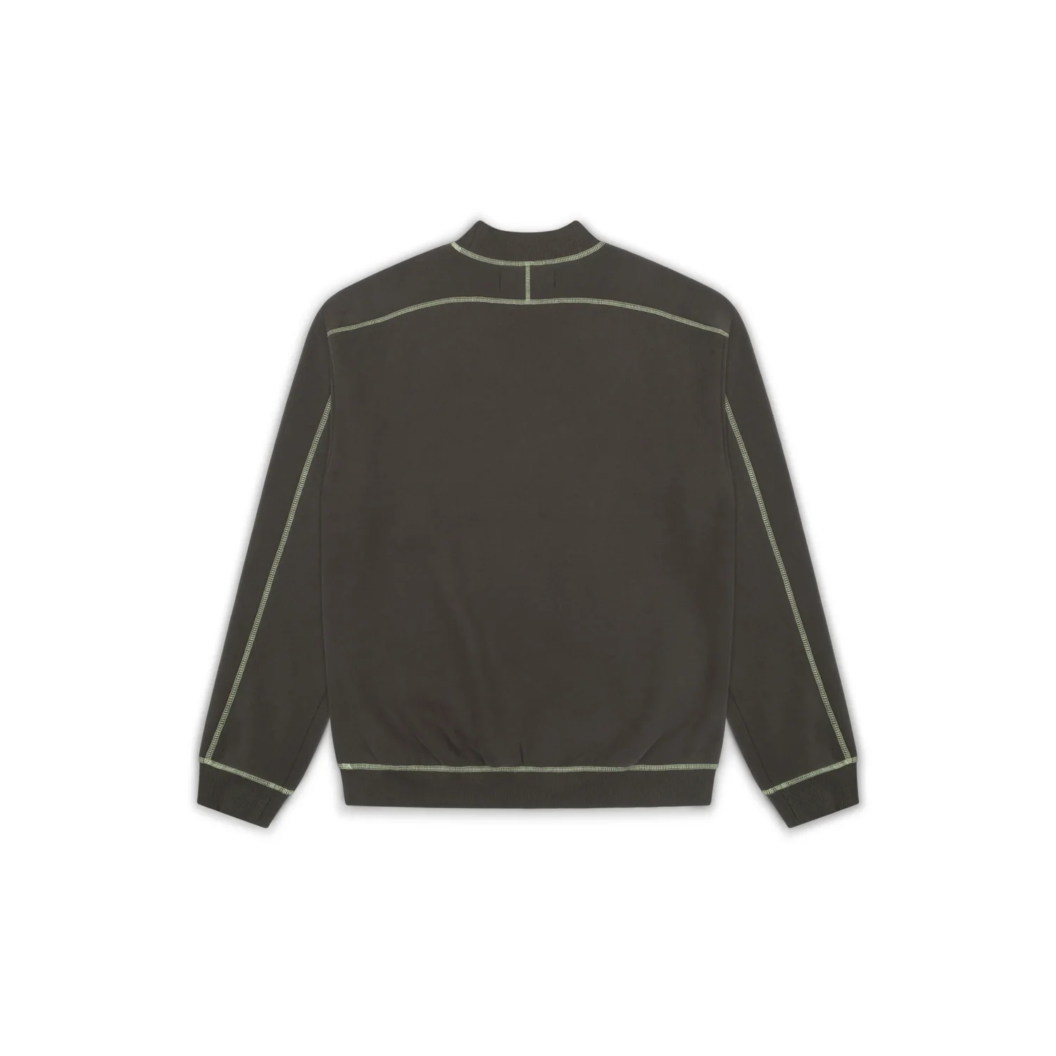 Sweatshirt, Stehkragen, Dunkelbraun, Kontrastnähte, Rippbündchen