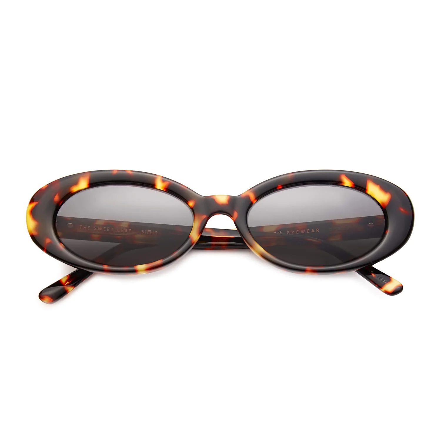 Sonnenbrille, ovale Gläser, Kunststofffassung, Havanna-Muster, getönte Gläser