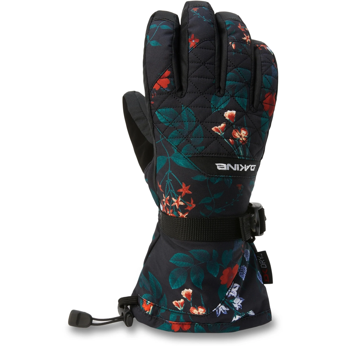 winter-handschuh, handschuh, gequiltet, blumenmuster, verstellbares-handgelenkband