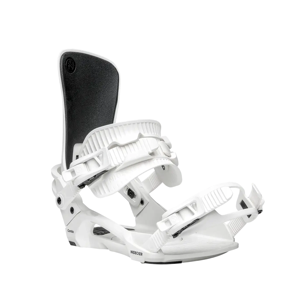 Combo Fixations de snowboard, blanches, avec dossier haut, sangles réglables, embase en composite, fixations de snowboard, fixations blanches, fixations à enfilage, équipement de snowboard, Nidecker (marque non requise)