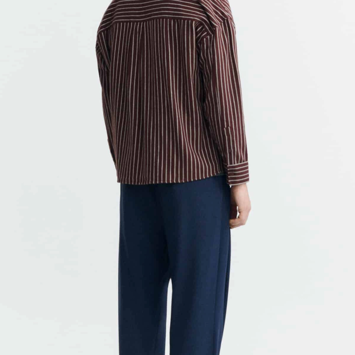 shirt, gestreift, kollektor, langarm, braun