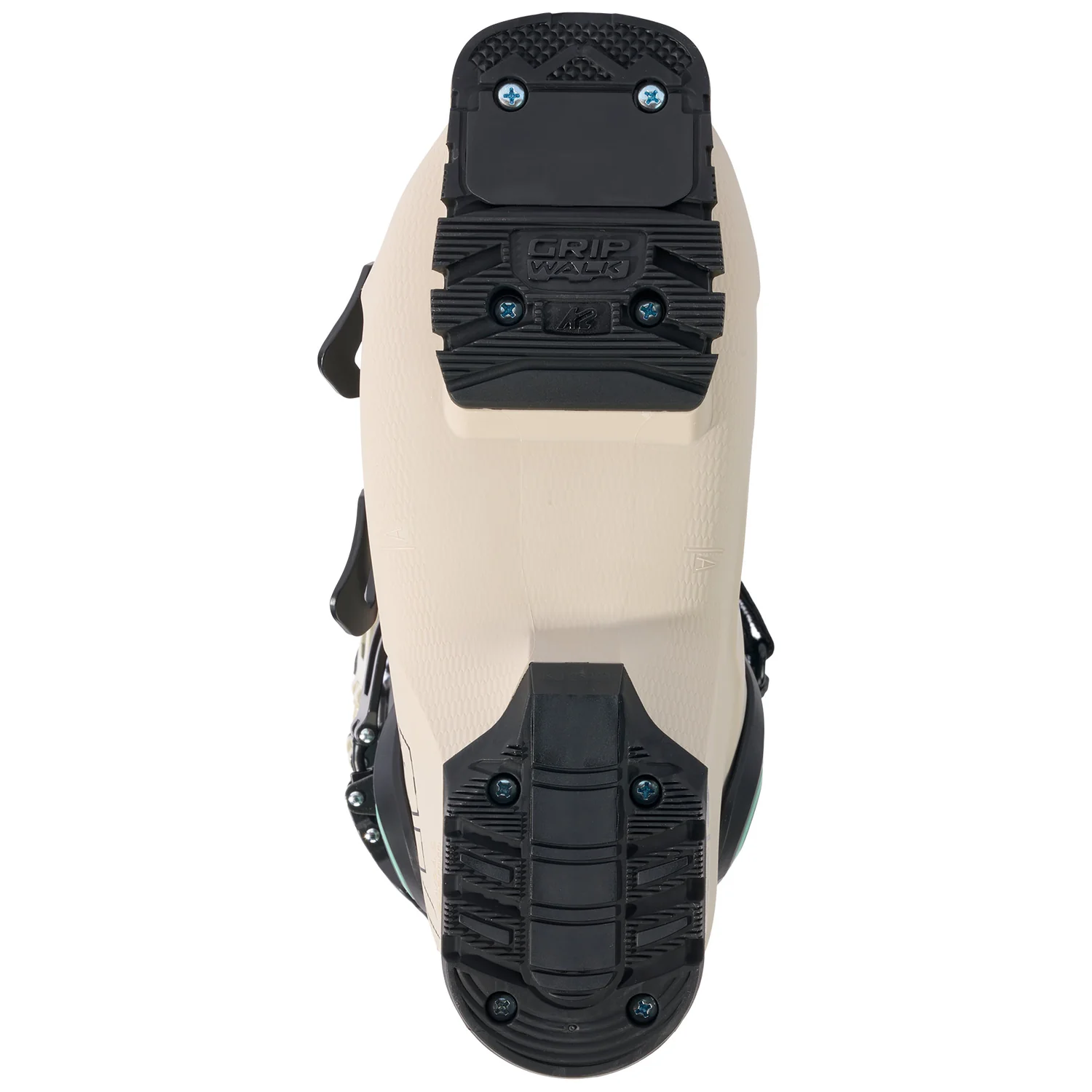 BFC 95 W Skischuh, beige, schwarze Sohle, Schnallenverschluss, GripWalk-Sohle