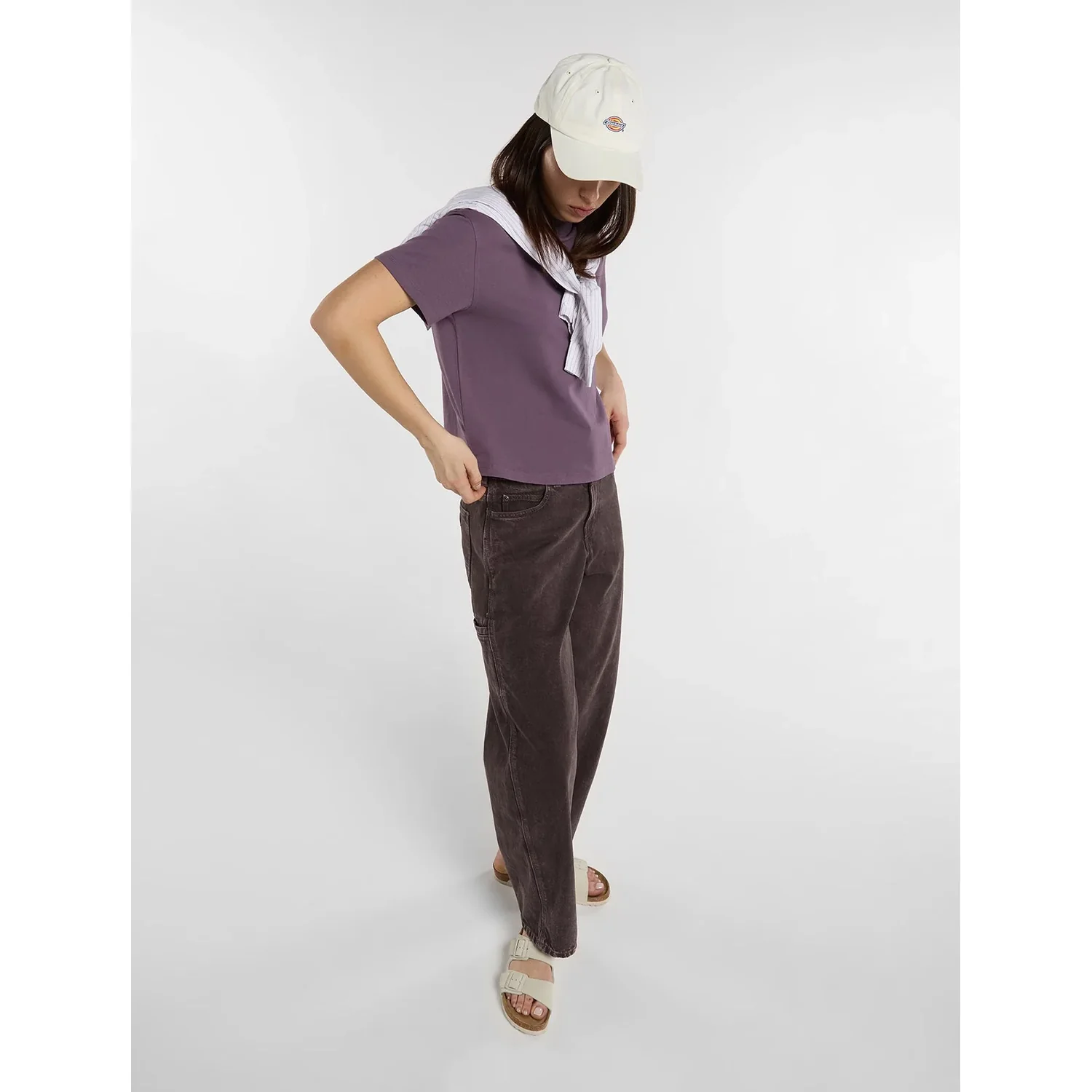 Oakport Boxy SS Tee W Vintage T-Shirt, Lavendel, Jeans, Cap, Sandalen, T-Shirt, Kurzarm, Lila, Basecap, Weite Jeans