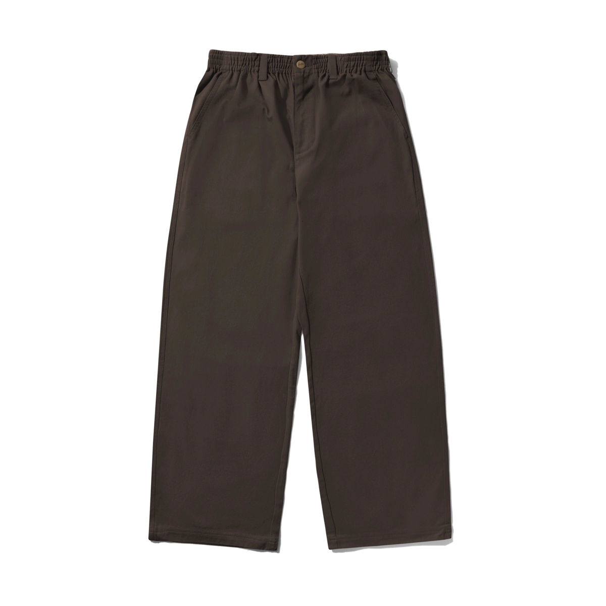 Hose, Schwarz, Unifarben, Hose mit Schlitz, Baumwolle/Elastan?, Hose, Braun, Elastischer Bund, weite Passform, Chino-Stil
