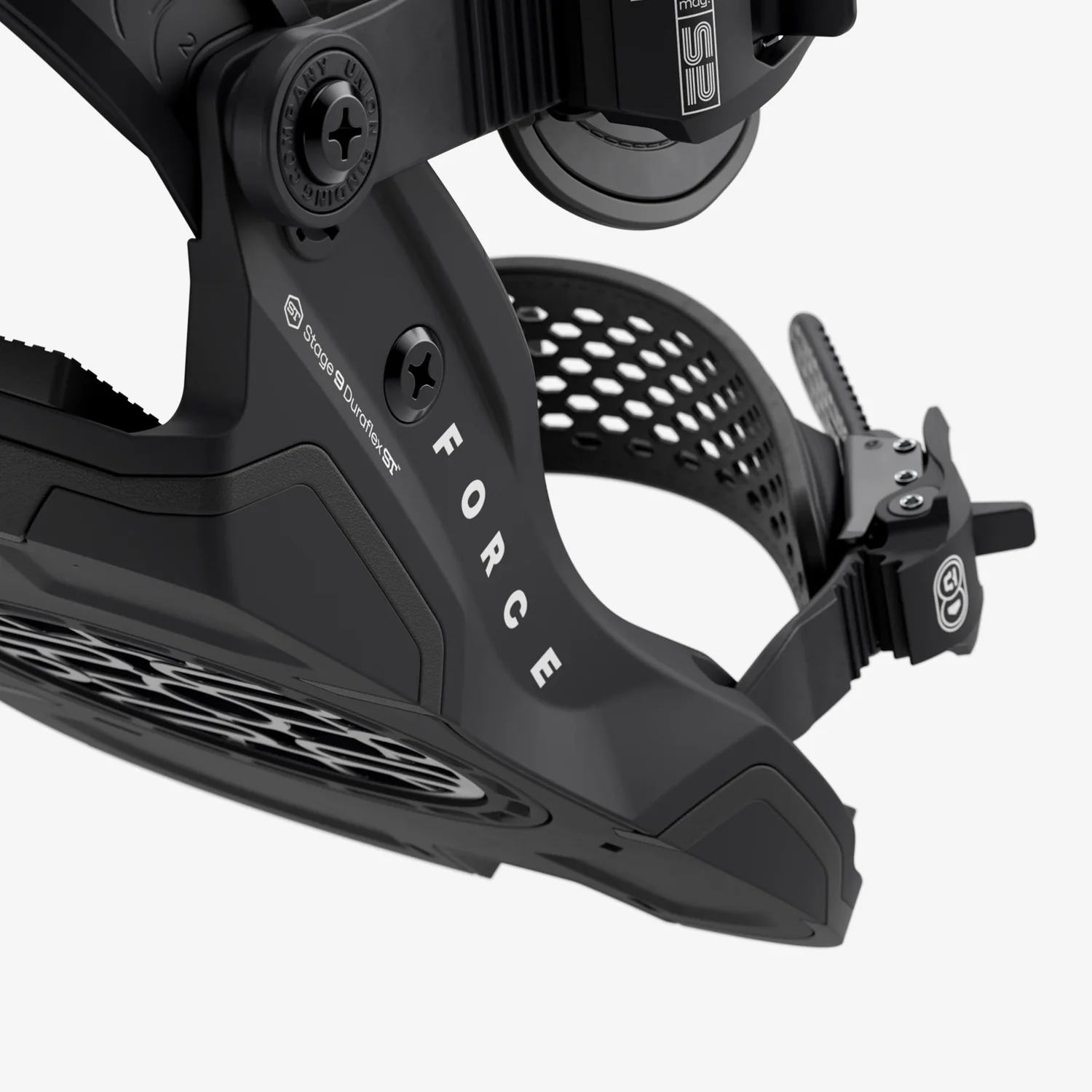 Force Snowboardbindung, schwarz, Kunststoff, Ratschenverschluss, verstellbare Bindung