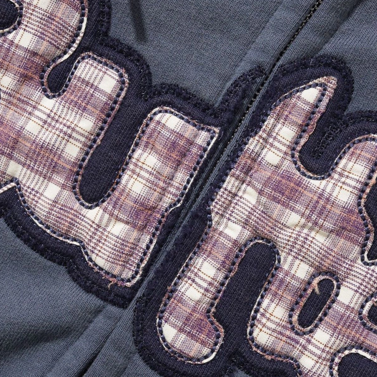 Stretch Zip-Thru Hood carreaux, motif à carreaux, tissu, patchwork, textile