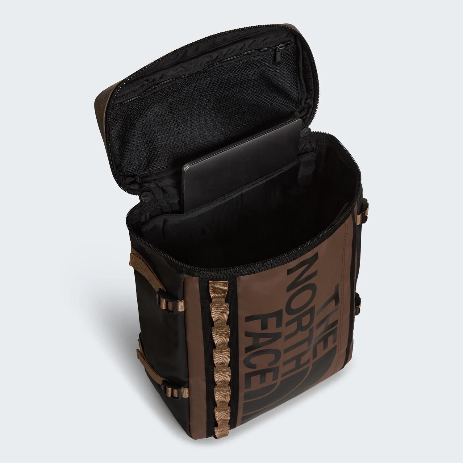 Base Camp Fuse Box Bkp Rucksack, Schwarzer Laptop-Rucksack, Braunes Design, Reißverschluss, Netzfach