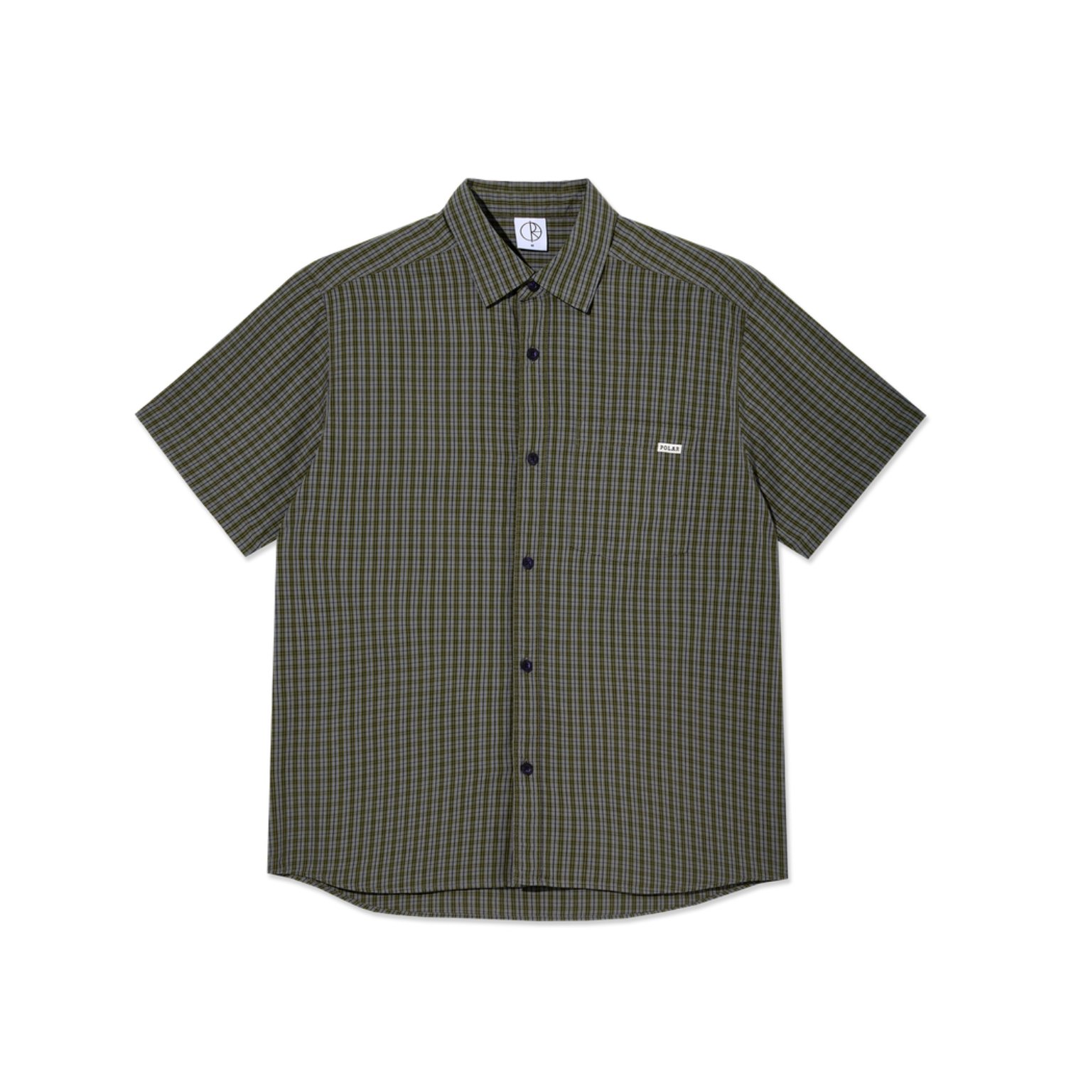 Mitchell Shirt Hemd, Karo, Kurzarm, Olivgrün, Knopfleiste