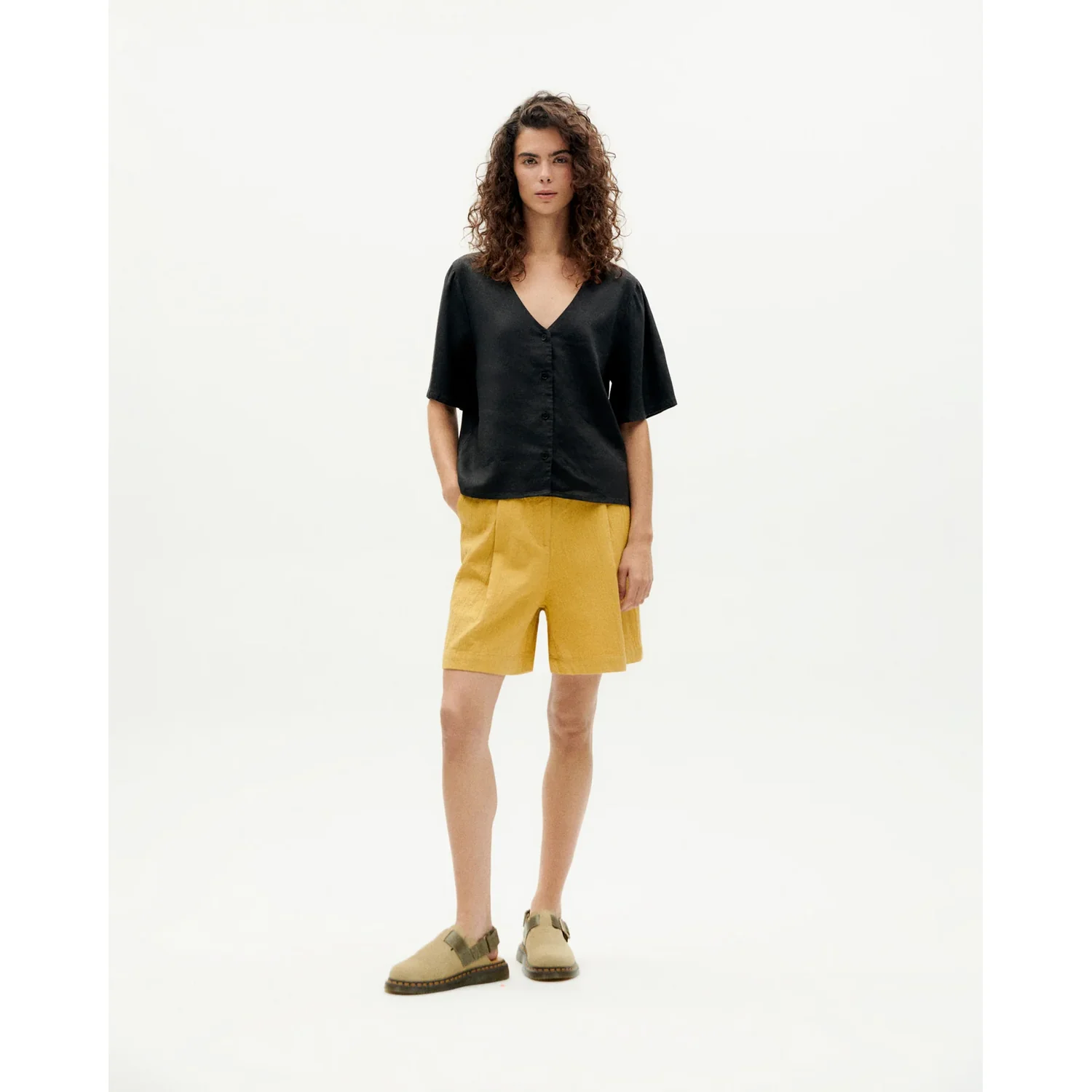 ThinkingMu Libelula Hemp Blouse Black, Ansicht 3