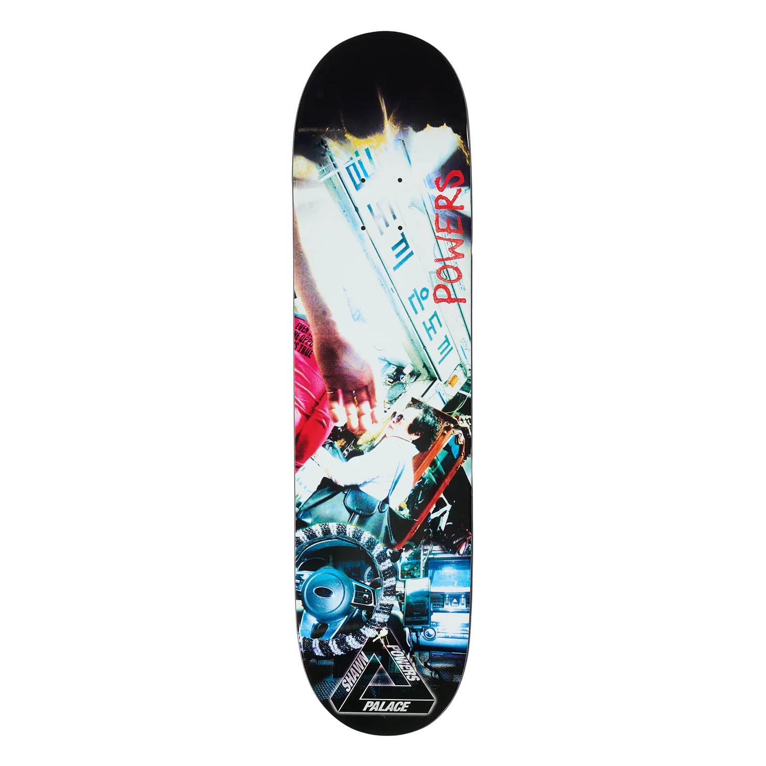 Powers Pro S45 8.0 Planche de skateboard, planche en bois, collage de photos, multicolore, logo Palace