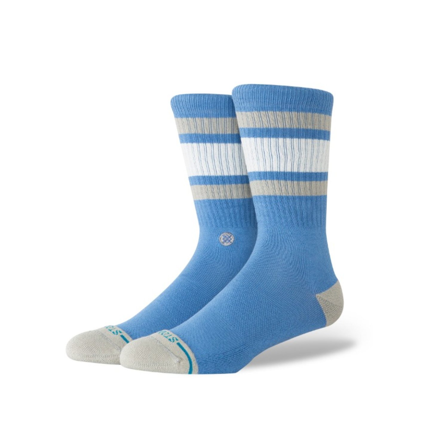 Chaussettes, résistantes, rayées, longueur cheville, beige à pois