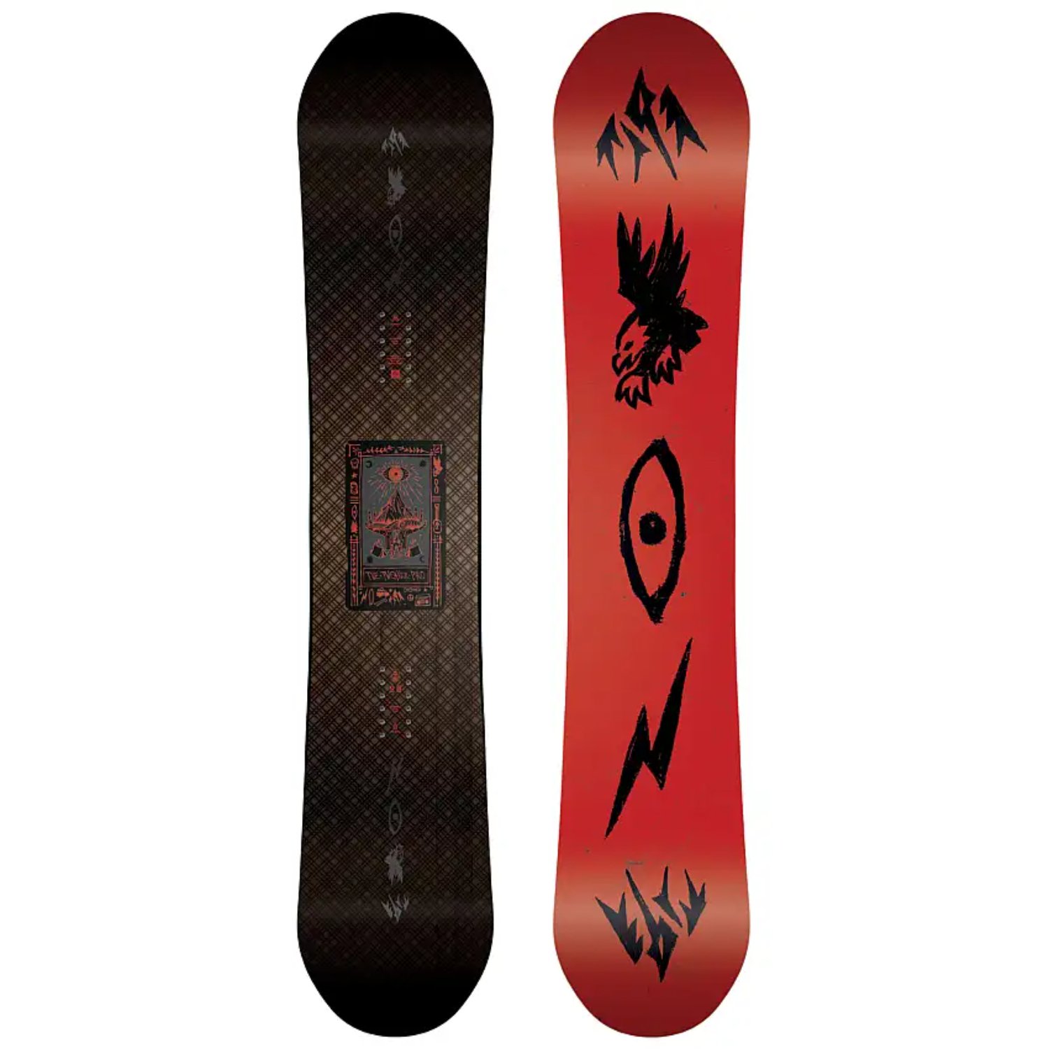 Snowboard, Snowboarddeck, Artwork, Roter Verlauf, Schwarze Grafik