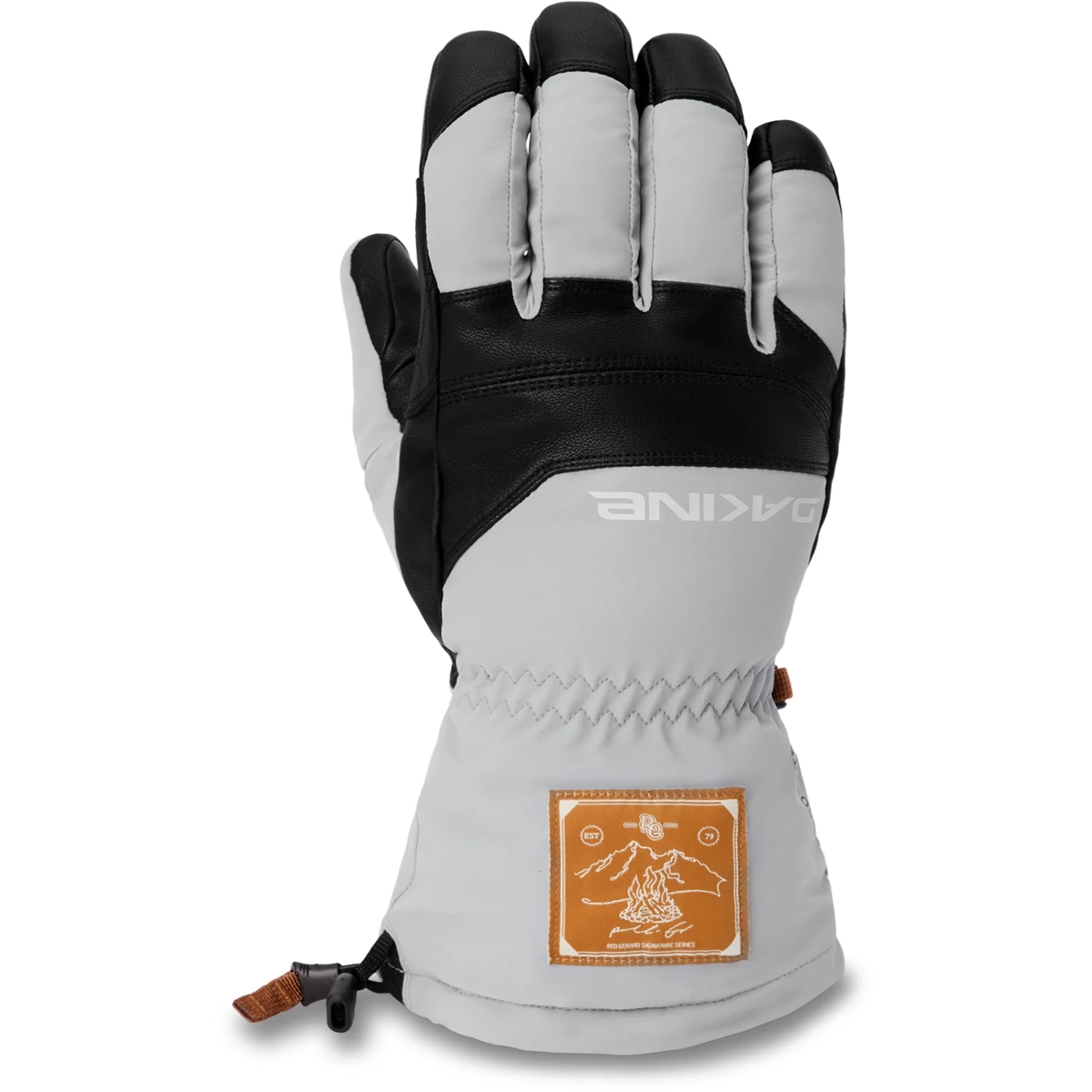 Rauke Handschuhe, Winterhandschuhe, Gesteppelte Manschette, Gummierte Handschuhzehe, Hirscher Logo, Winterhandschuh, Gants, Ski-Handschuh, Schwarz-Grau, Klettverschluss