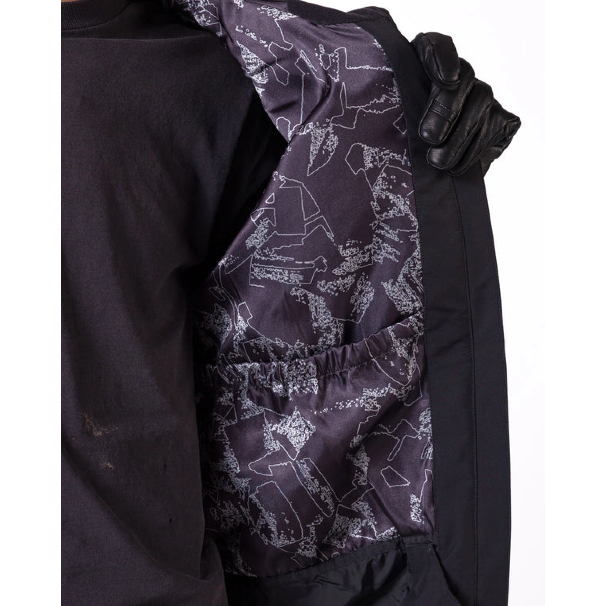 Jacke, Mantel, Futter, Muster, Tasche, Dunkeljacke, Lederhandschuh, Wollfutter, Pattern Innenfutter, Reißverschlusstasche