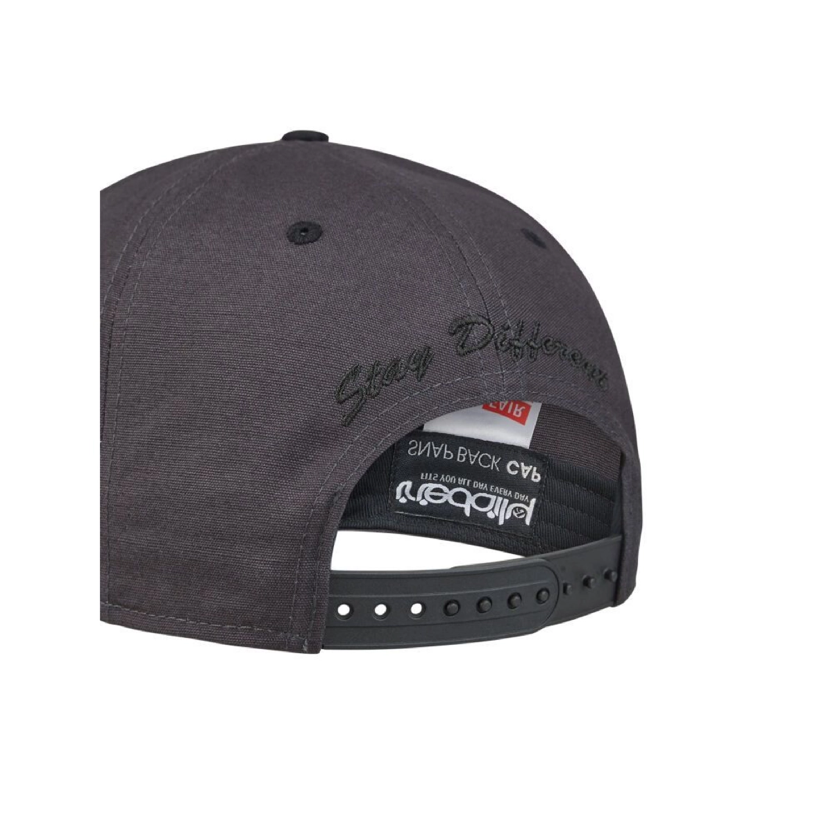 Daily Contra Snapback Casquette de baseball, bandeau réglable, gris foncé, perles/broderie, vue de dos