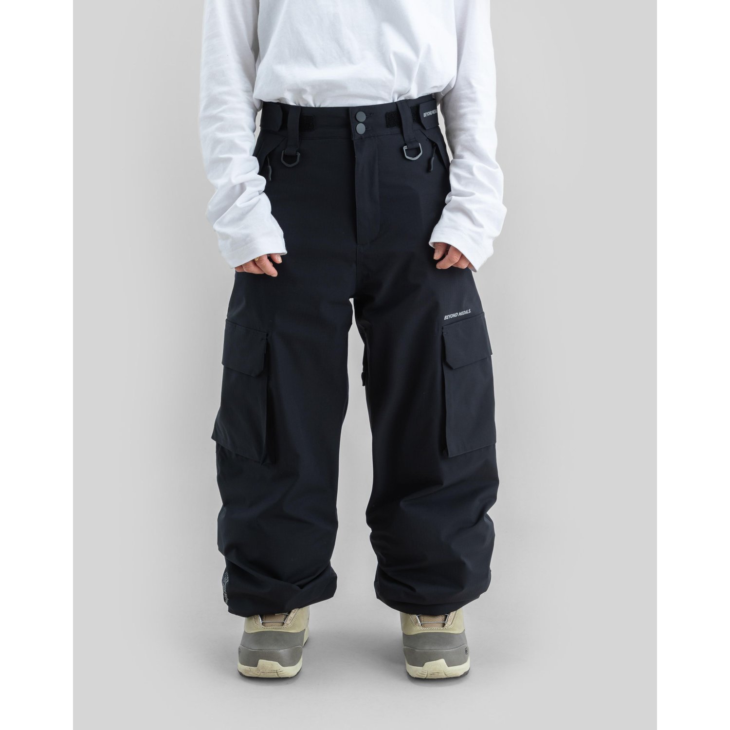 Hose, Cargohose, Schwarz, Arbeitsstil, Relaxed Fit
