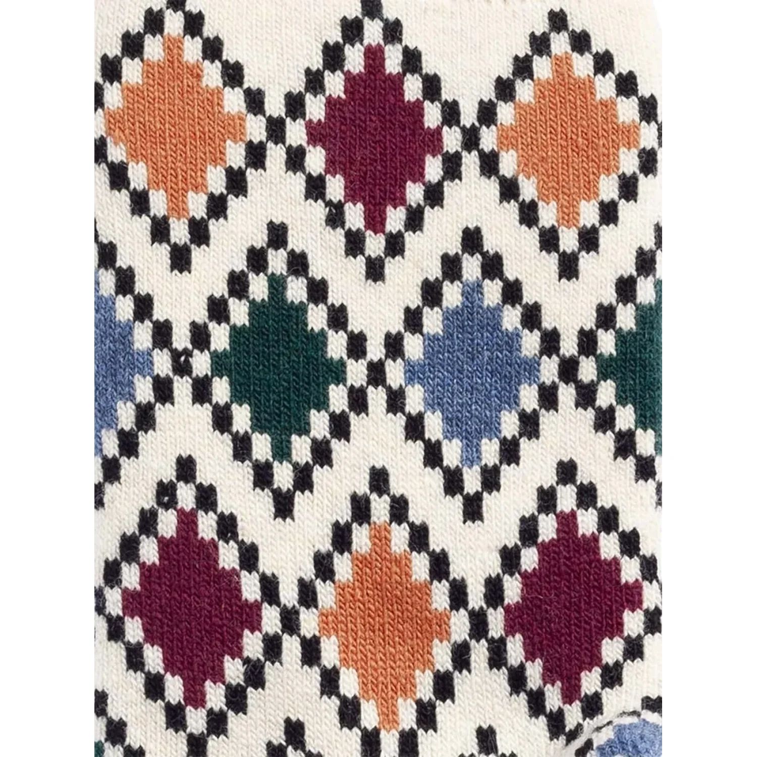Extra Cozy Paul Pull en maille, motif jacquard, motif en losanges, multicolore, tissu tricoté
