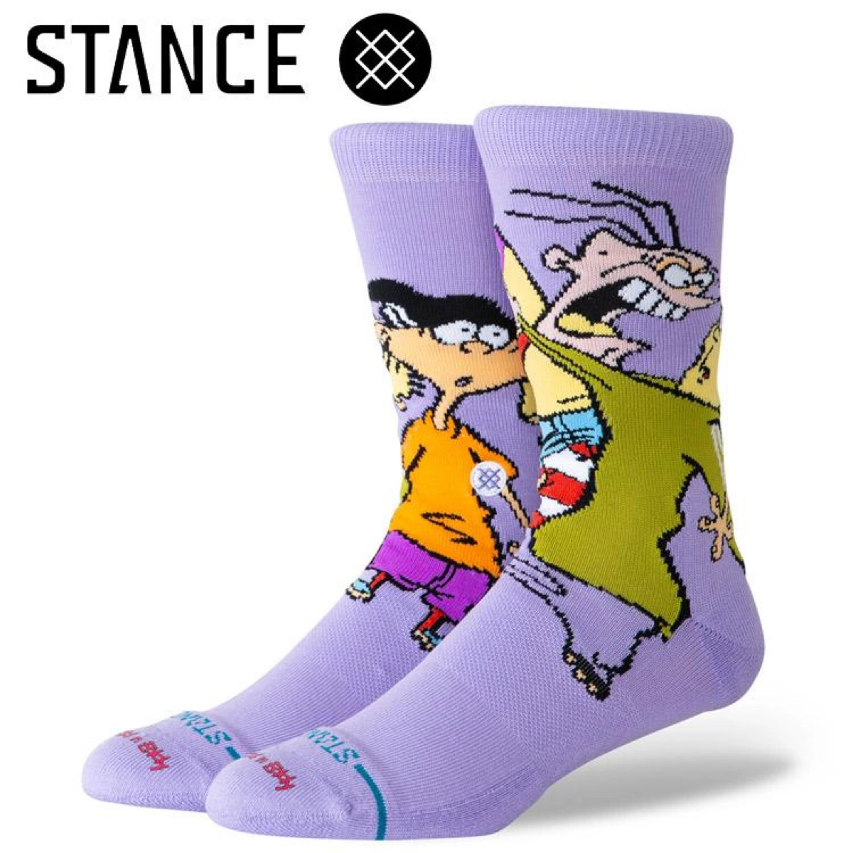 Chaussettes, paire de chaussettes, motif bande dessinée, couleur violette, chaussettes fantaisie