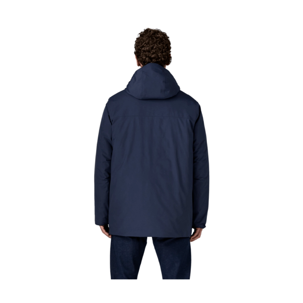Regenjacke, Hoodie, Navy, Midilänge, Windjacke