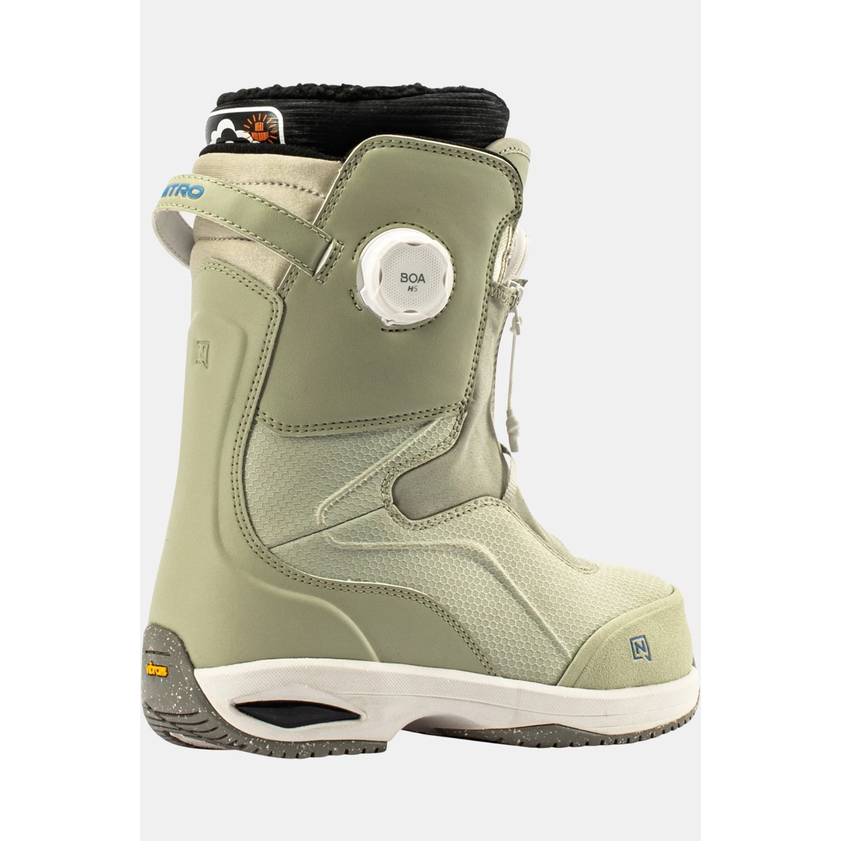Fate BOA® W's Schuh, Skischuh, Snowboardboot, Grün, BOA Dial, Snowboard-Stiefel, Boa-Drehknopf, Knöchelhoher Stiefel, Olivgrün, Strukturierte Mesh-Oberfläche