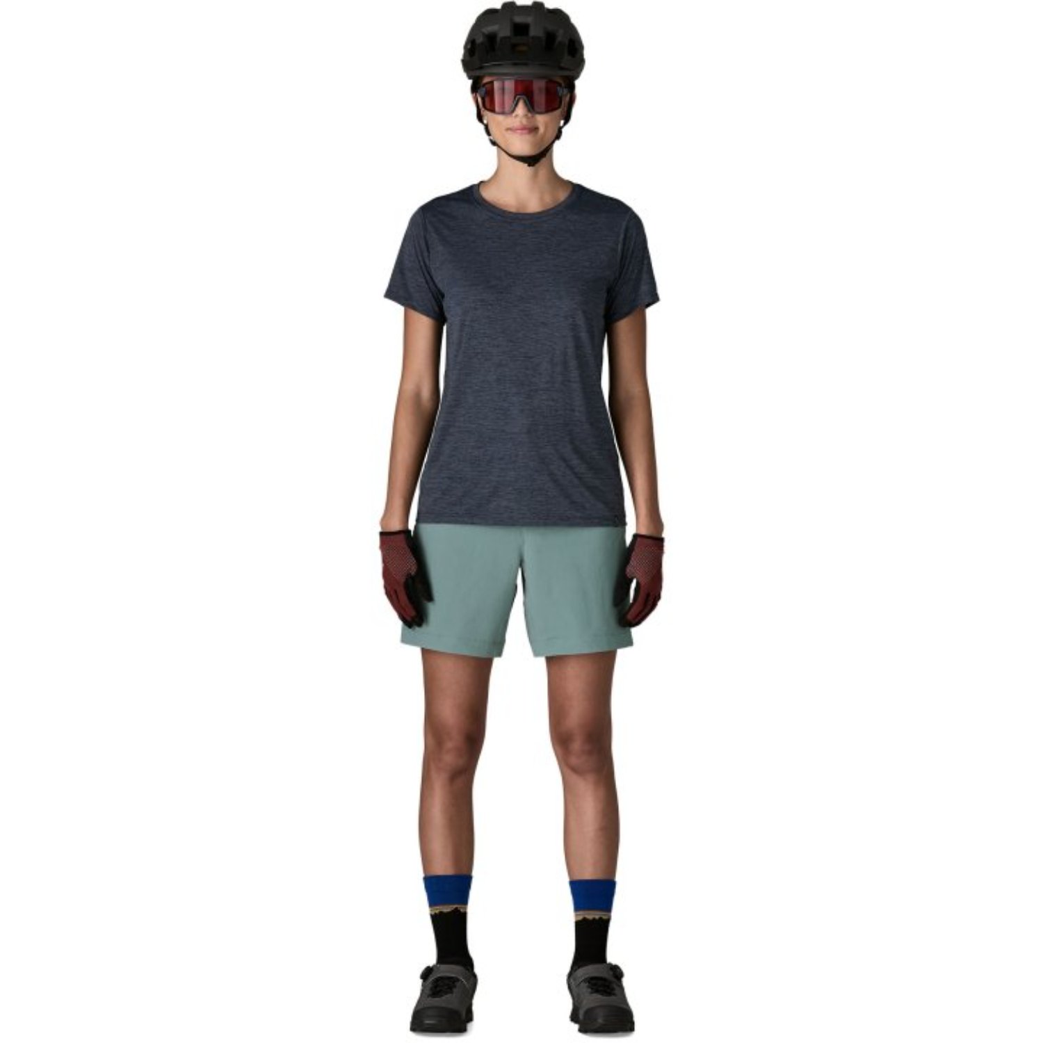 W'S Landfarer Bike Shorts T-Shirt, Kurzes Hosen, Fahrradhelm, Handschuhe, Socken