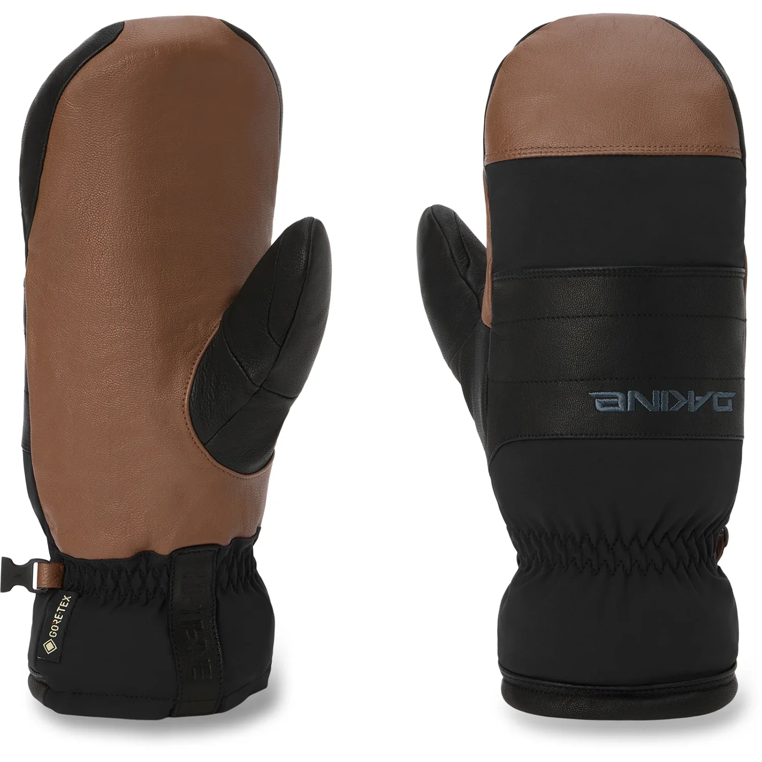Skihandschuhe, Fäustlinge, Leder, Schwarz-braun, GORE-TEX