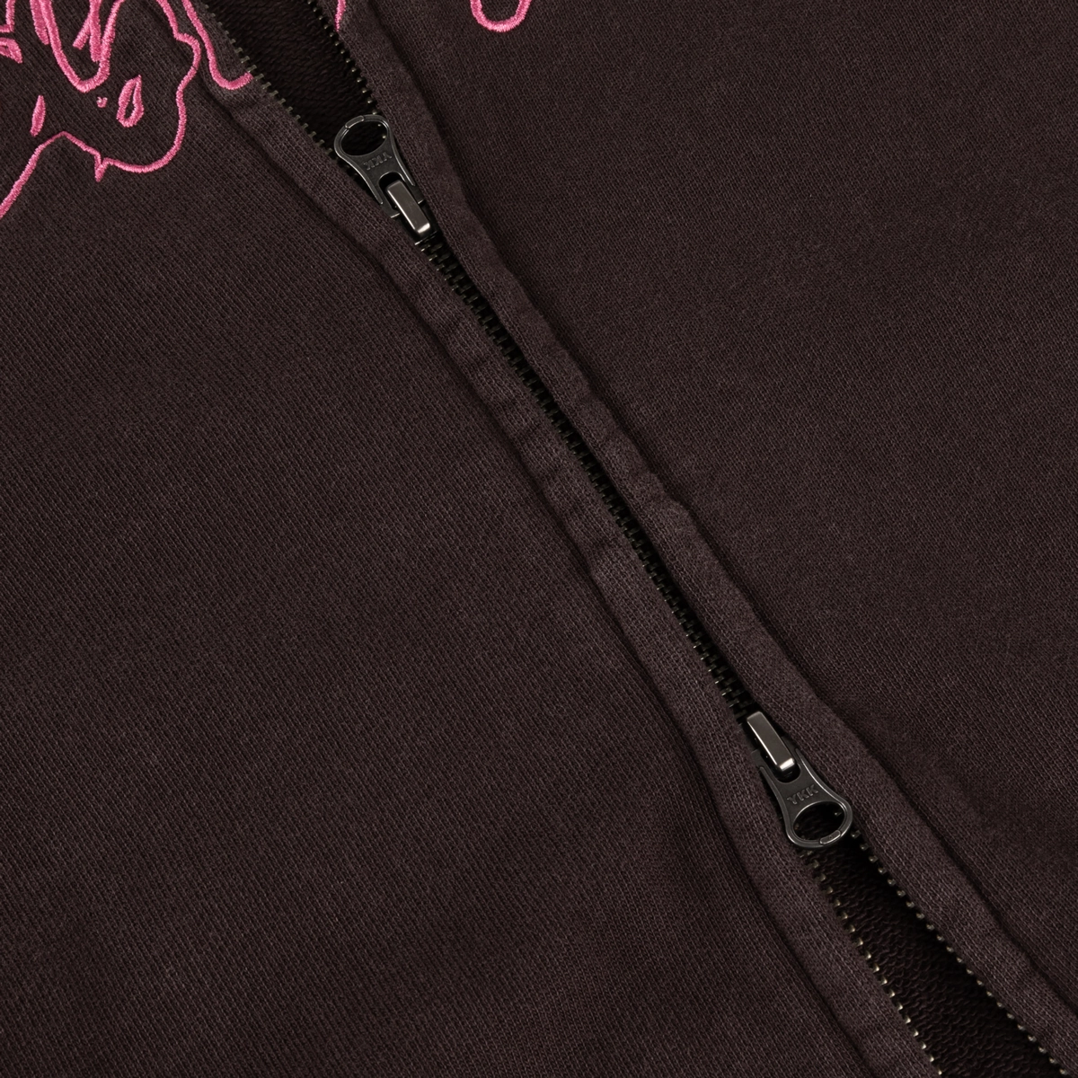 Distressed Terry Zip Hoodie Fermeture éclair, dentelles, veste à capuche, polaire, marron foncé, couleur : marron, fermeture éclair, sweat à capuche, vêtements, sweat-shirt