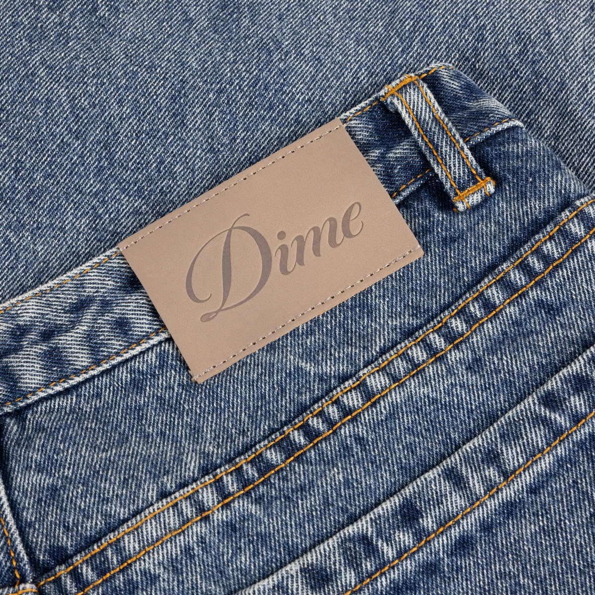 Women's Baggy Denim Pants Jeans, Label, Stoffpatch, Nählabel, Blau, jeans, denim, back pocket, leather patch, stitching
