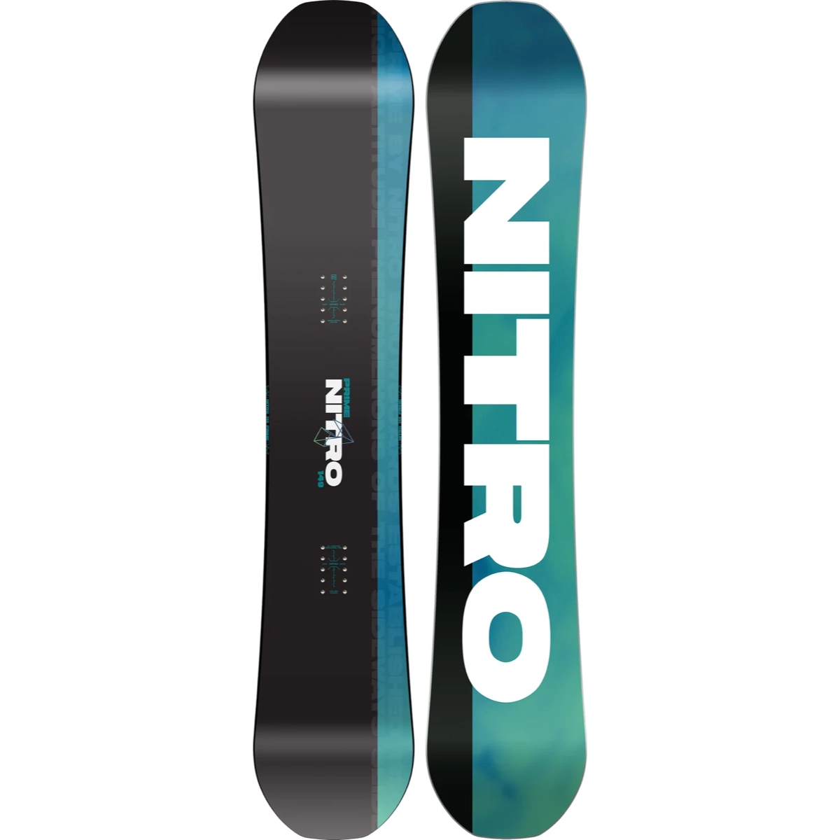 Prime Chroma Snowboard, Twin Tip, Full Camber, Teal blue, Wide stance, snowboard, camber, graphic, schwarz-türkis, Zwillingsdesign