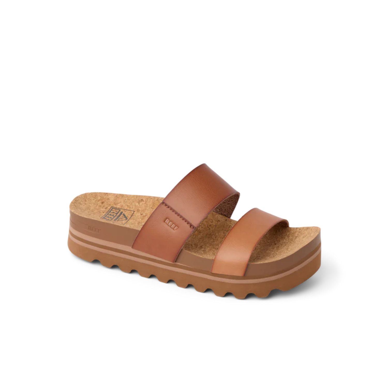 Sandale, Korksohle, Spartesandale, Leder, Cognac