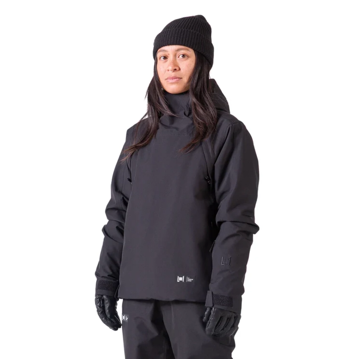Vêtement d'hiver, veste de raquettes/ski, gris foncé, bonnet Beany, lot de gants, veste d'hiver, bonnet, noir, coupe oversize, veste chaude