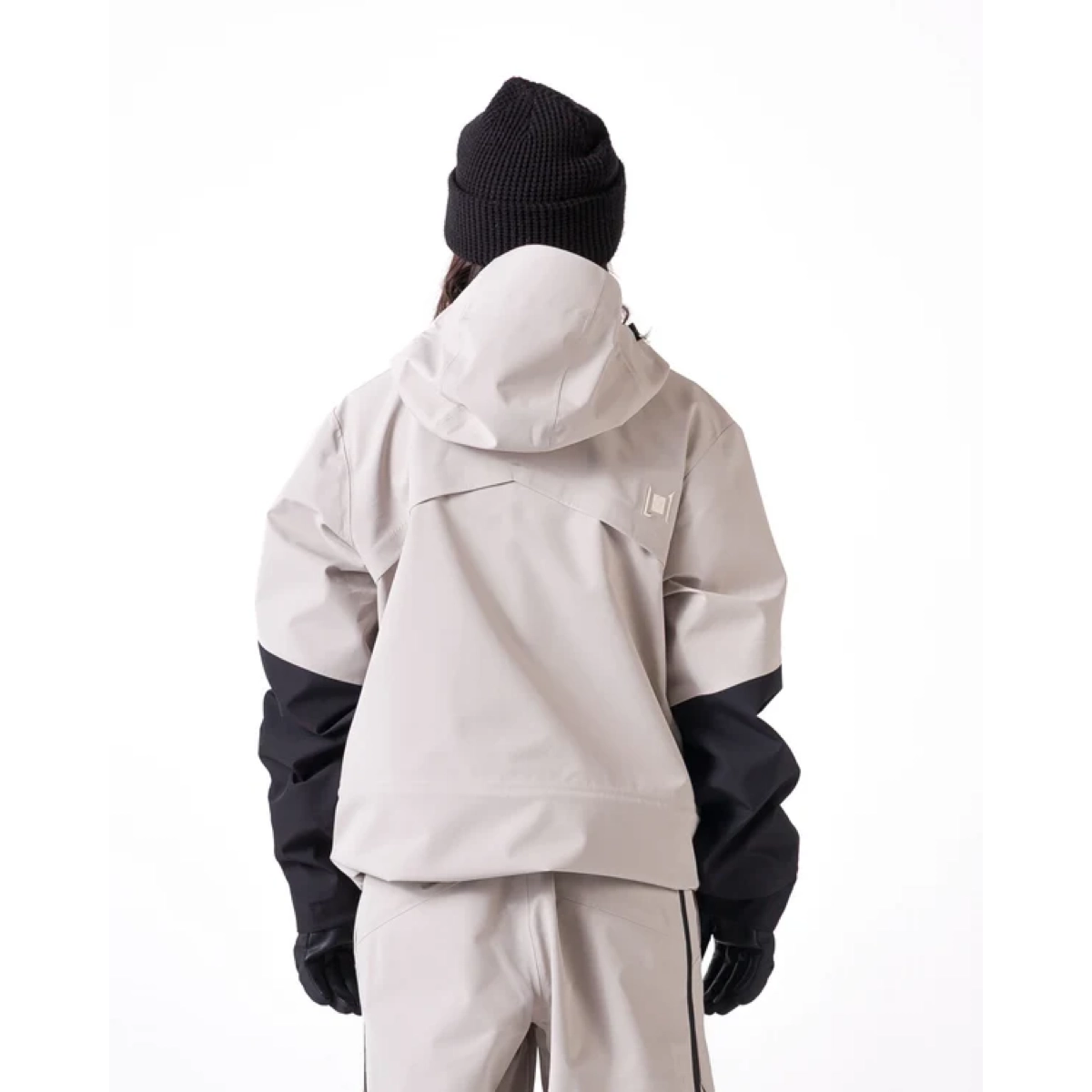 Lighthouse Jacket Sweat à capuche, coupe-vent, veste beige, manches noires, bonnet, veste de snowboard, sweat à capuche/veste à capuche, veste beige, manches contrastées, coupe-vent