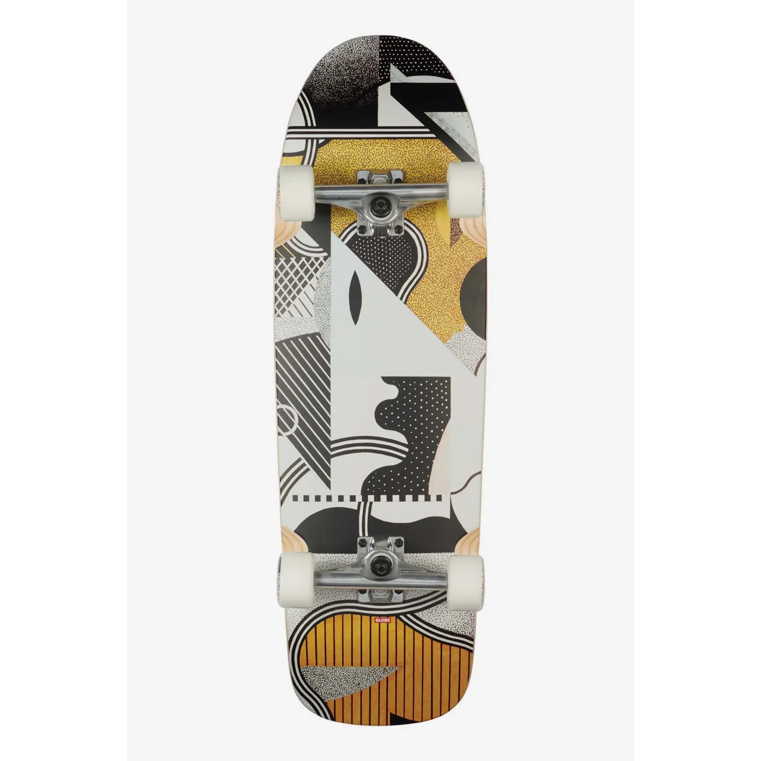 CHOPPER 32" Skateboard, planche en bois, motifs graphiques, roues noires, axes métalliques