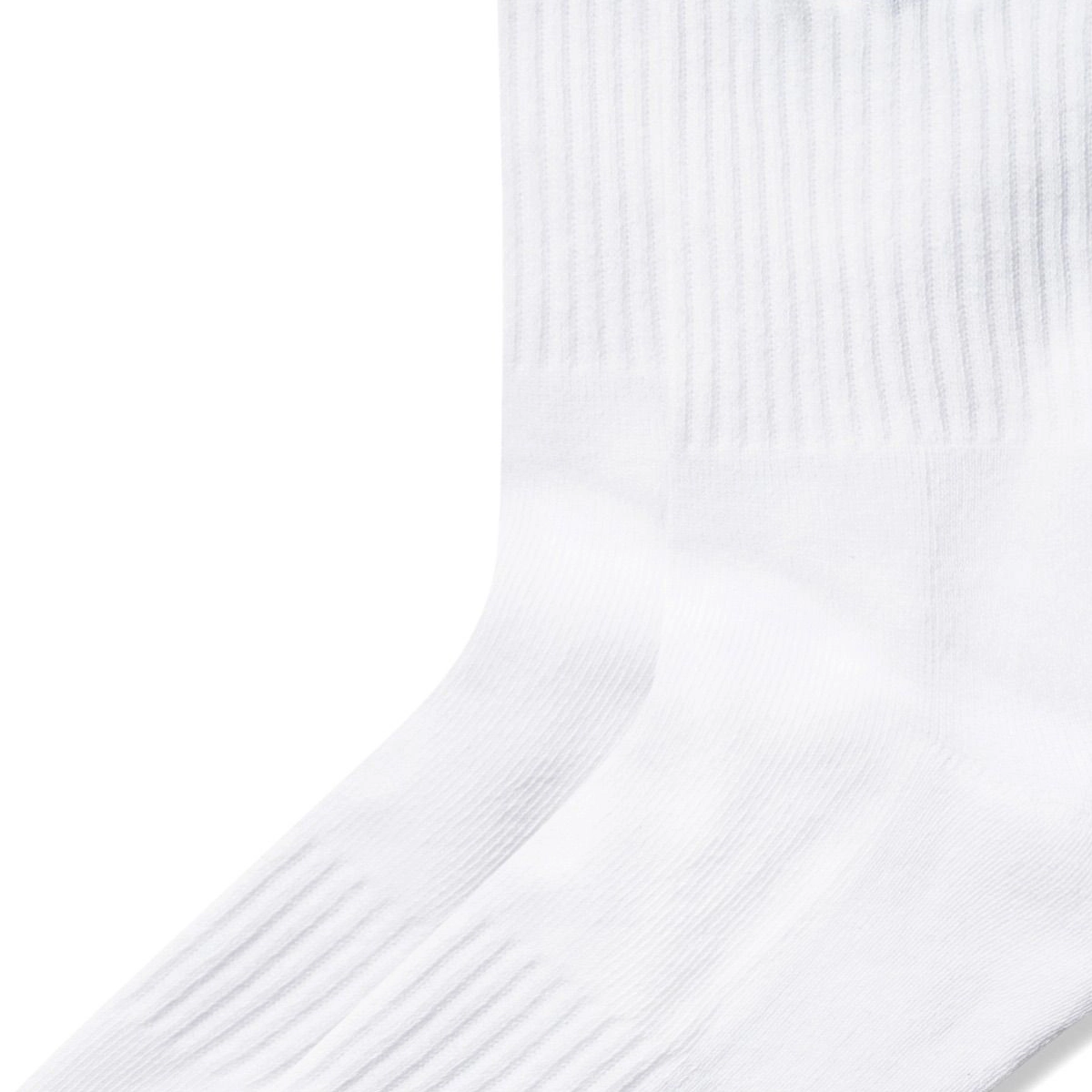 Chaussettes, montant jusqu'à la cheville, maille côtelée, blanches, en coton