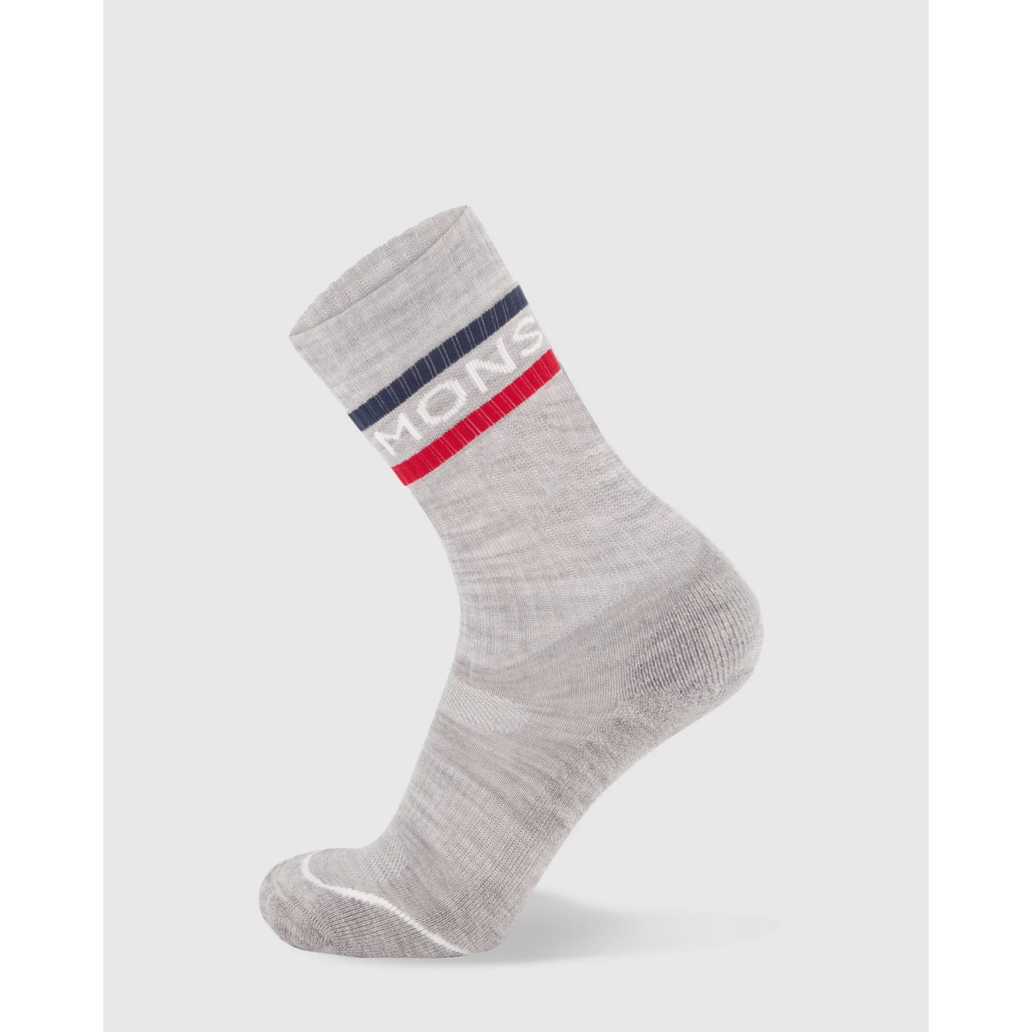 Socke, grau meliert, gerippt, Sportsocke, Streifen