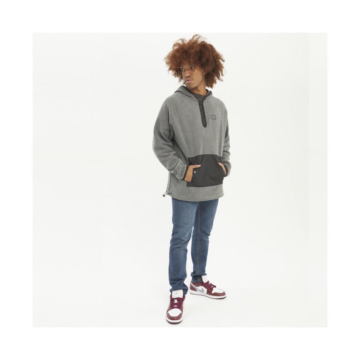 Echo Fleece Hoodie hydroponic Echo Fleece Hoodie Grey / Black, vue 2