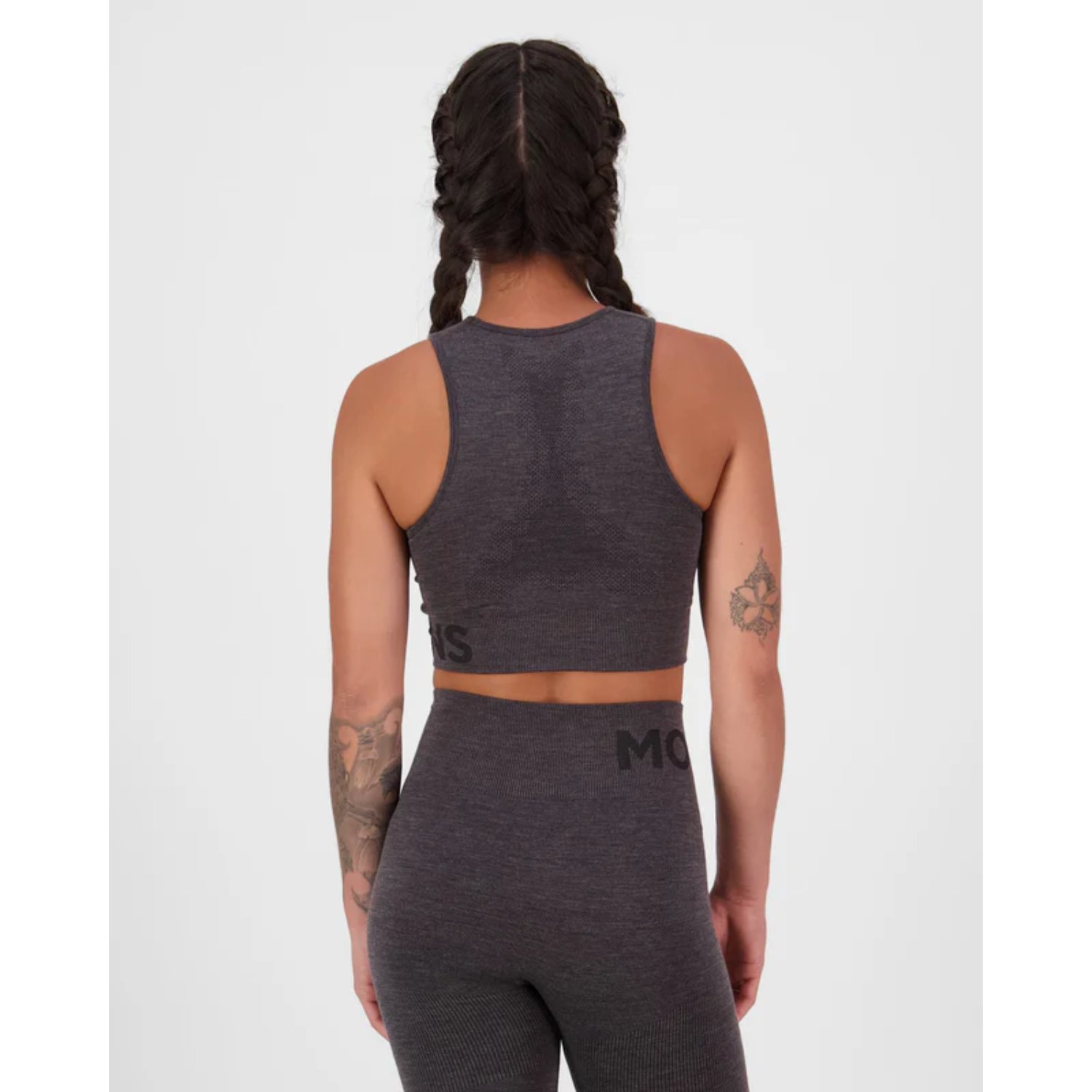 Sport-BH, Rückenansicht, Kleidung-Gemisch, Dunkelgrau, Tight-Fit