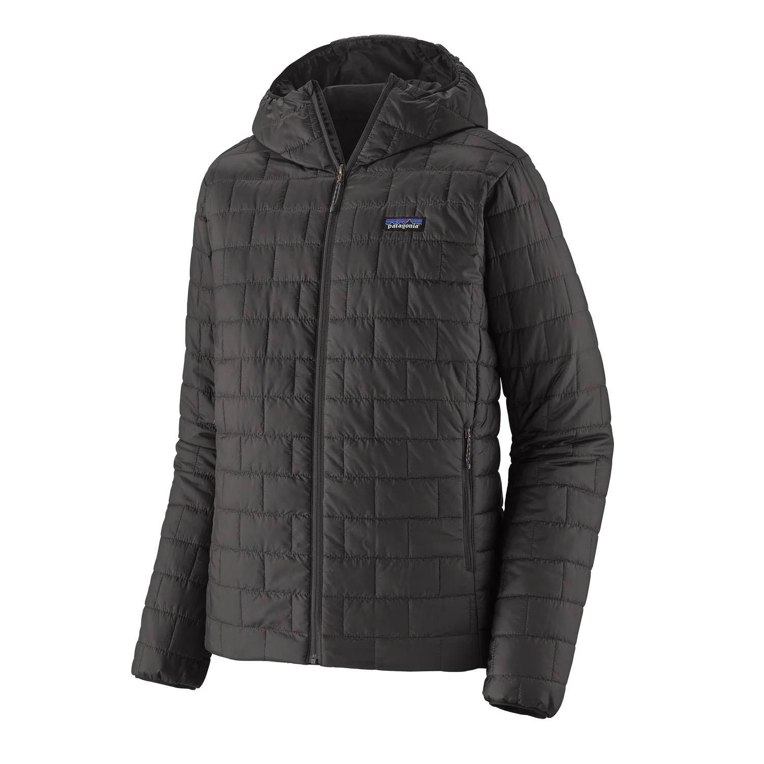 Steppjacke, Kapuzenjacke, Schwarz, Reißverschluss, Steppmuster